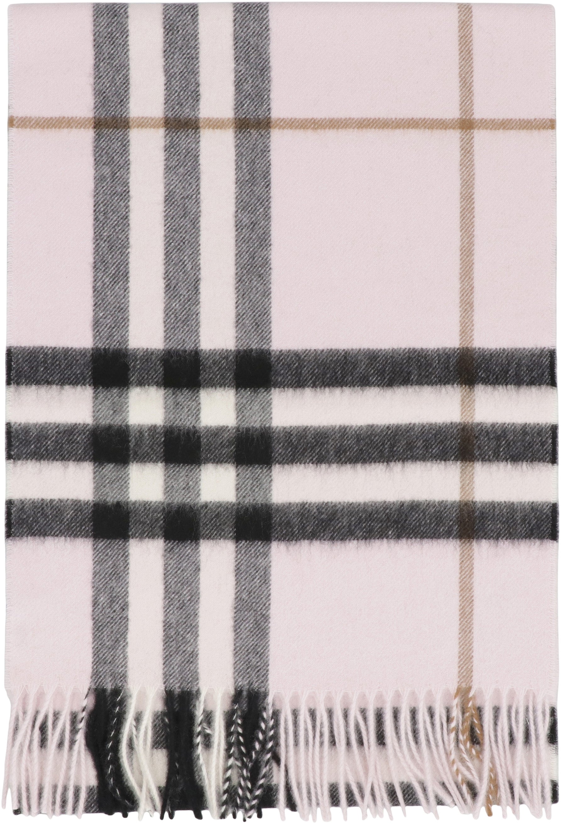 BURBERRY Checkered Design Cashmere Scarf 168x30 cm