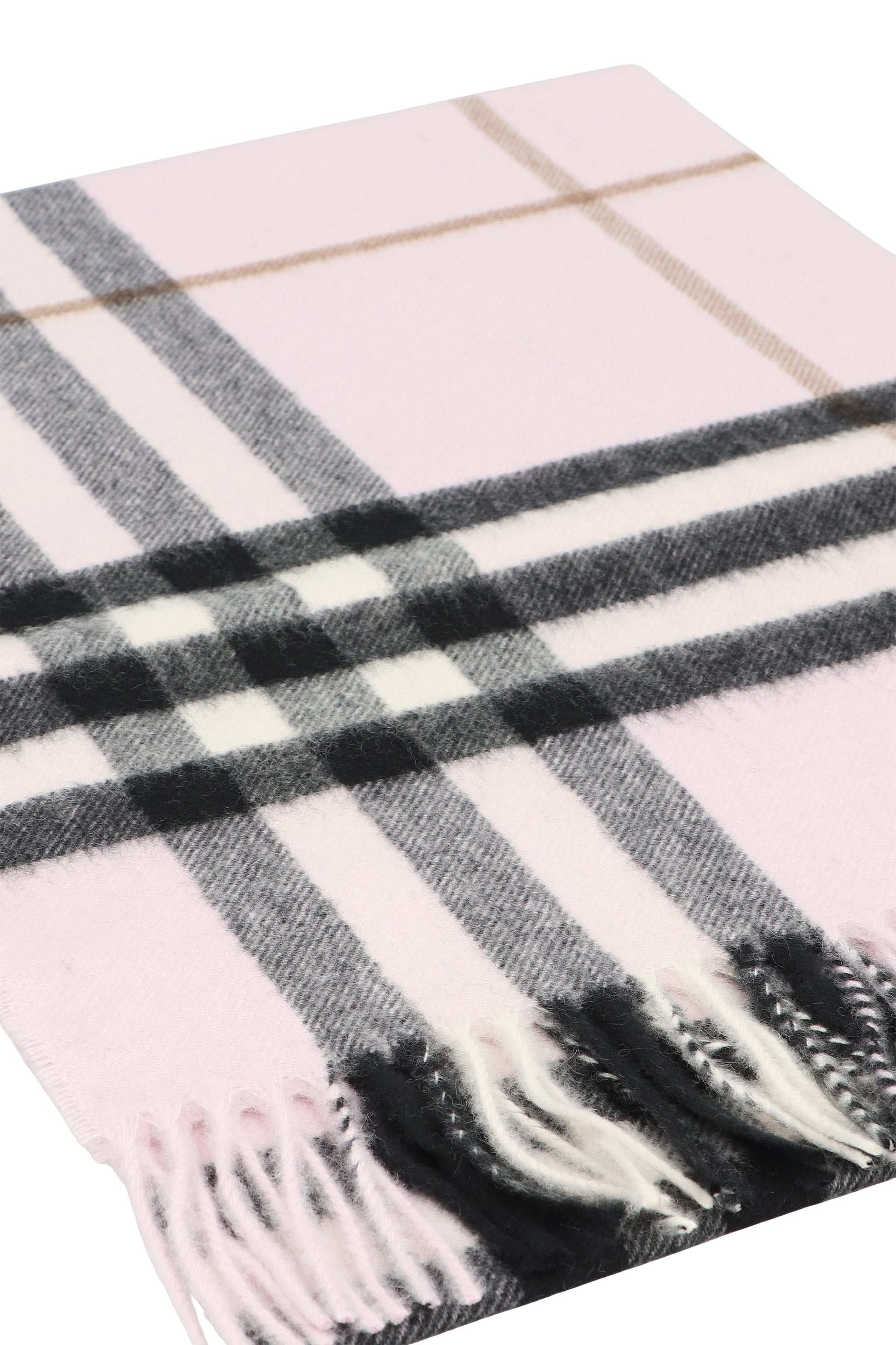 BURBERRY Checkered Design Cashmere Scarf 168x30 cm