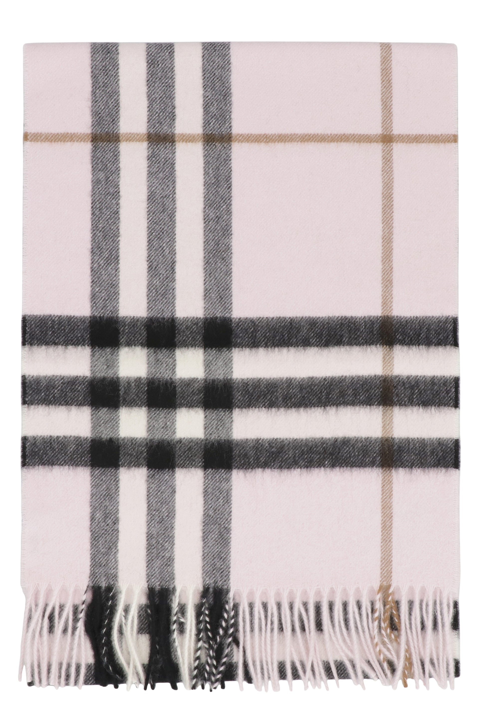 BURBERRY Checkered Design Cashmere Scarf 168x30 cm