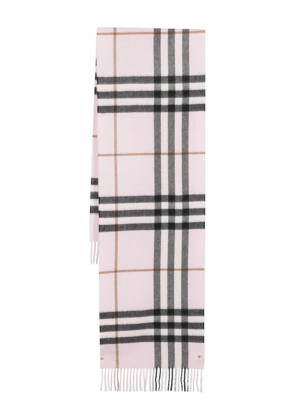 BURBERRY Plaid Cashmere Scarf with Fringed Edges