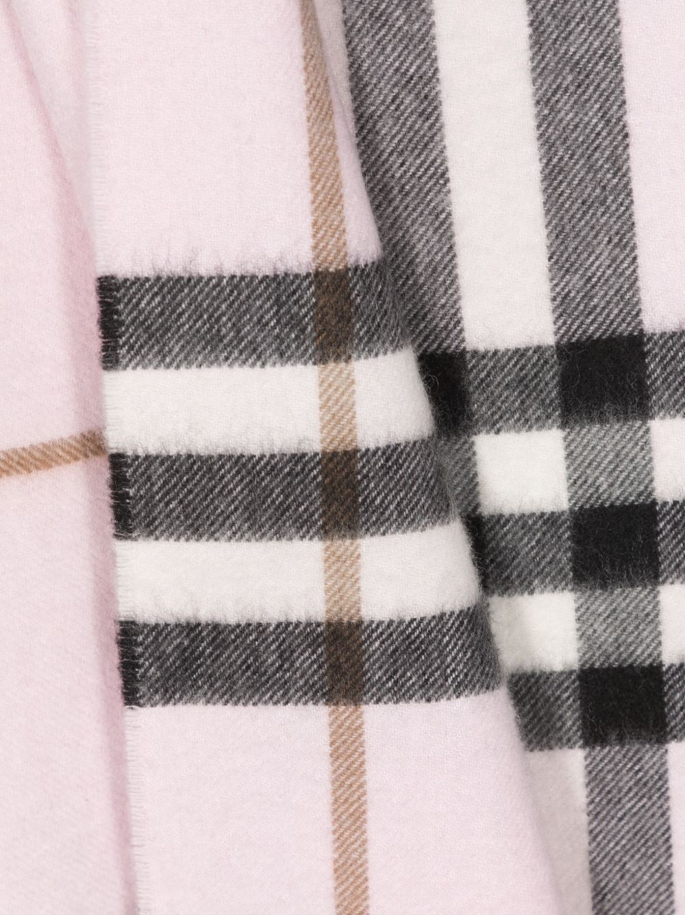 BURBERRY Plaid Cashmere Scarf with Fringed Edges
