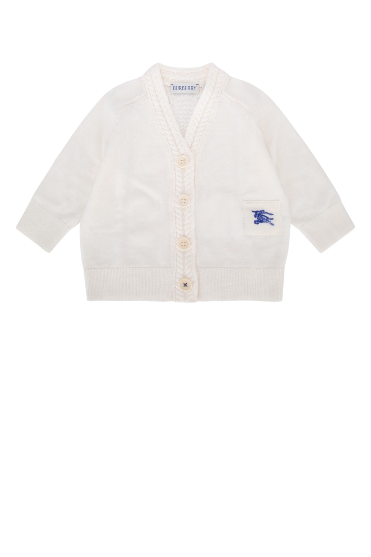 BURBERRY KIDS Mini Logo Embroidered Knit Cardigan for Boys - FW24 Collection
