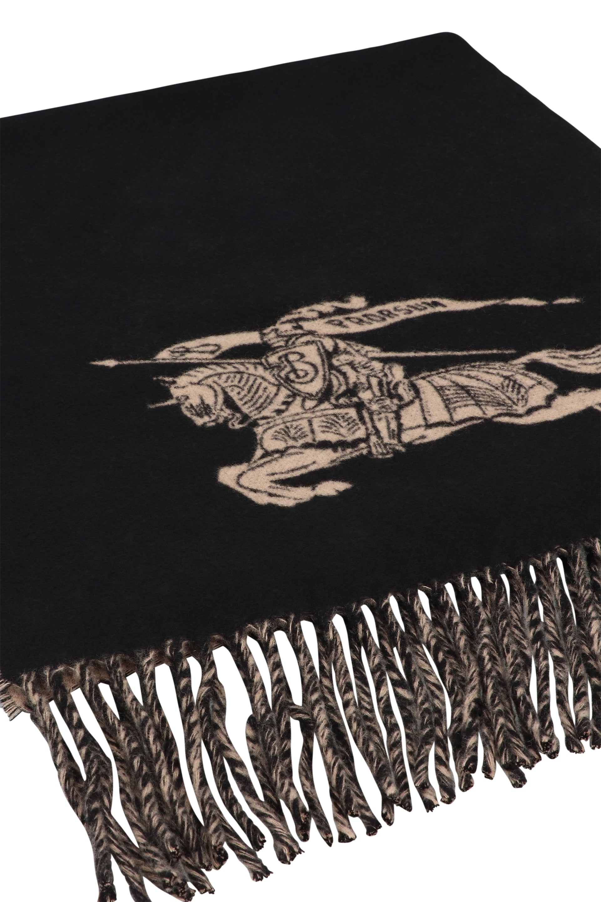 BURBERRY Cashmere Scarf with Fringed Edges - Size 210X45 CM