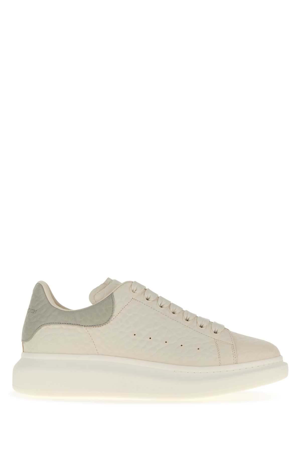 ALEXANDER MCQUEEN Leather Sneakers with Grey Heel for Men