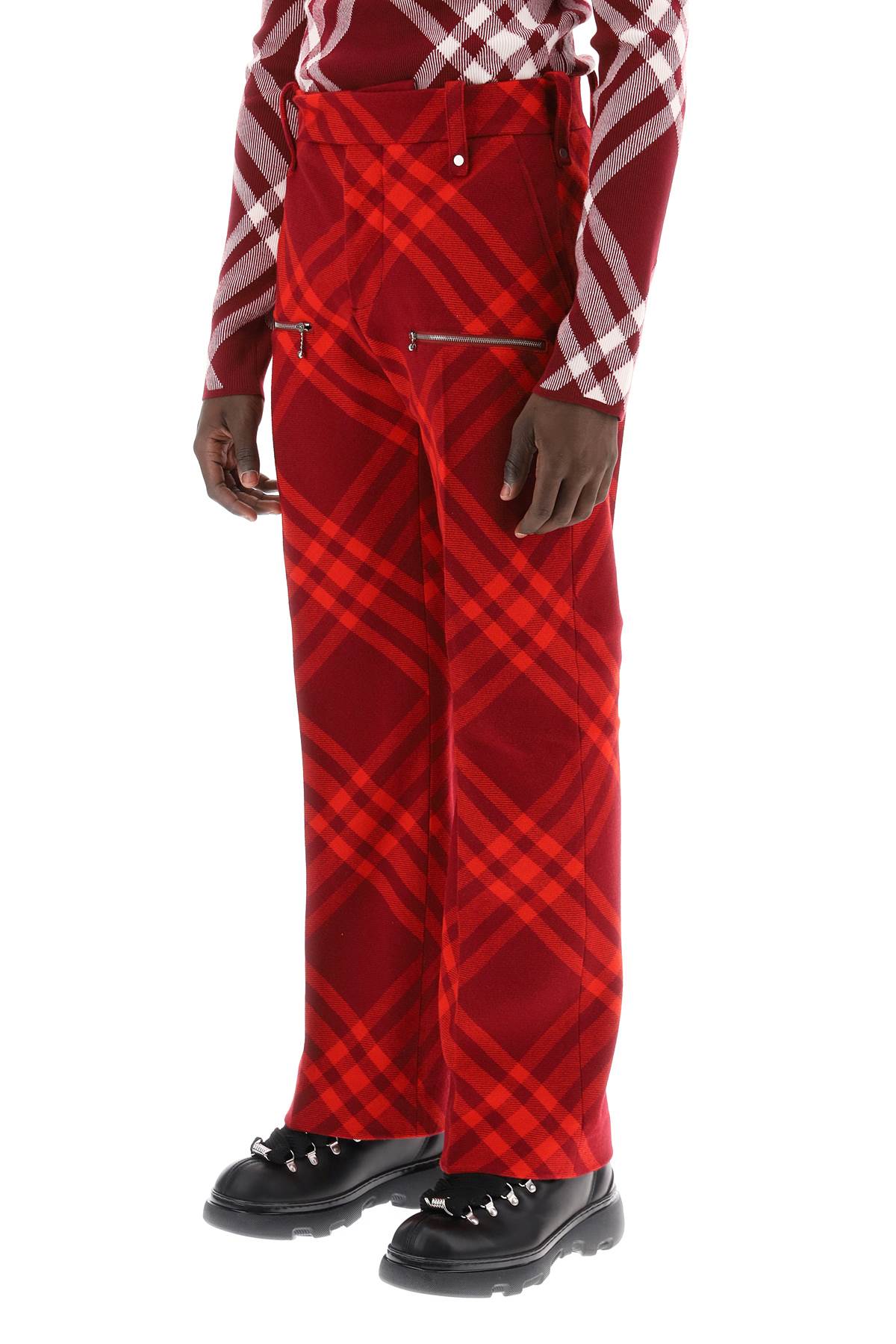 BURBERRY Checked Embroidered Wool Pants for Men