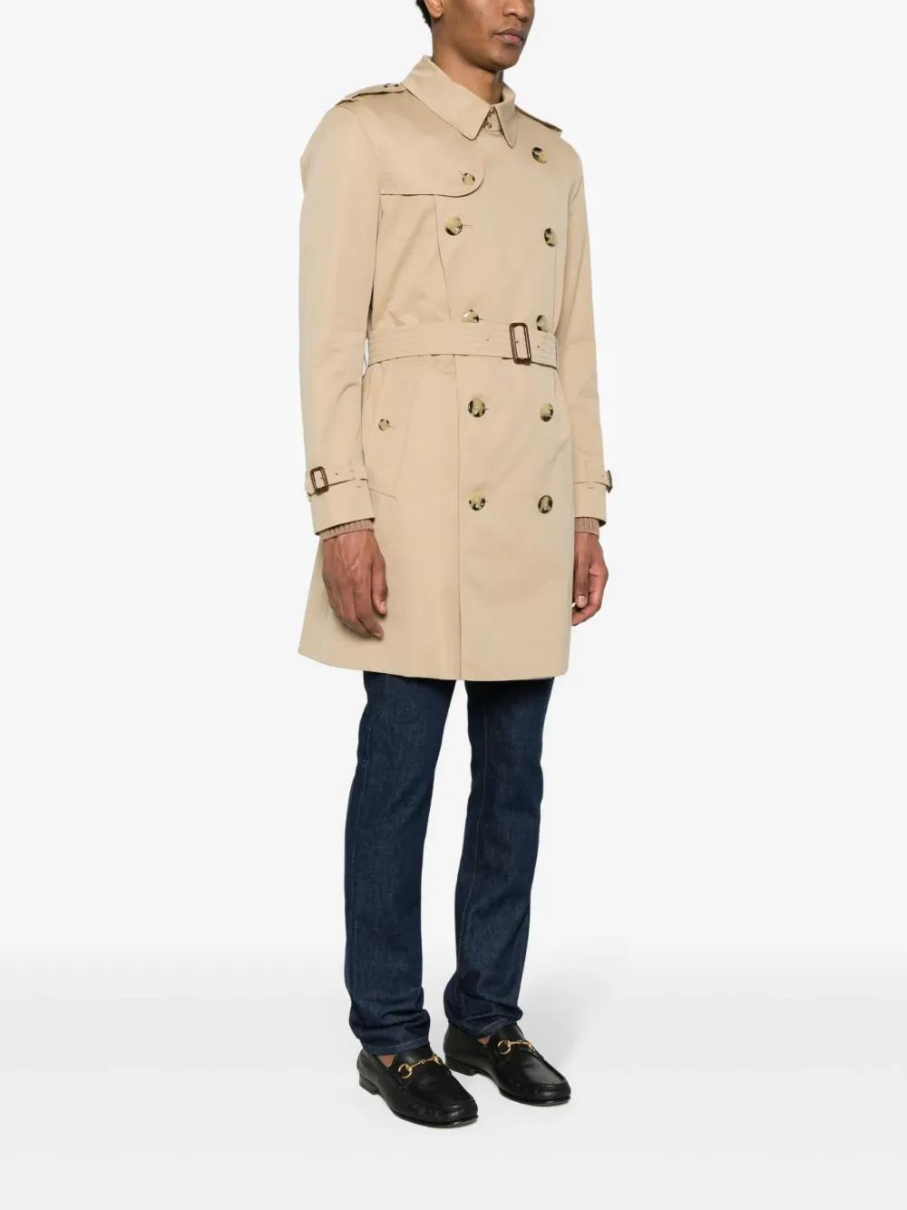 BURBERRY Double Breasted Cotton Trench Jacket - Men's