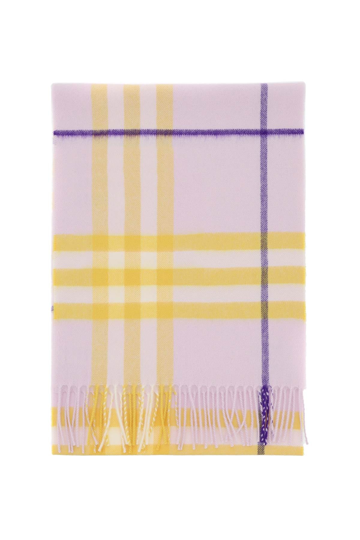BURBERRY Checkered Design Fringed-Edge Cashmere Scarf