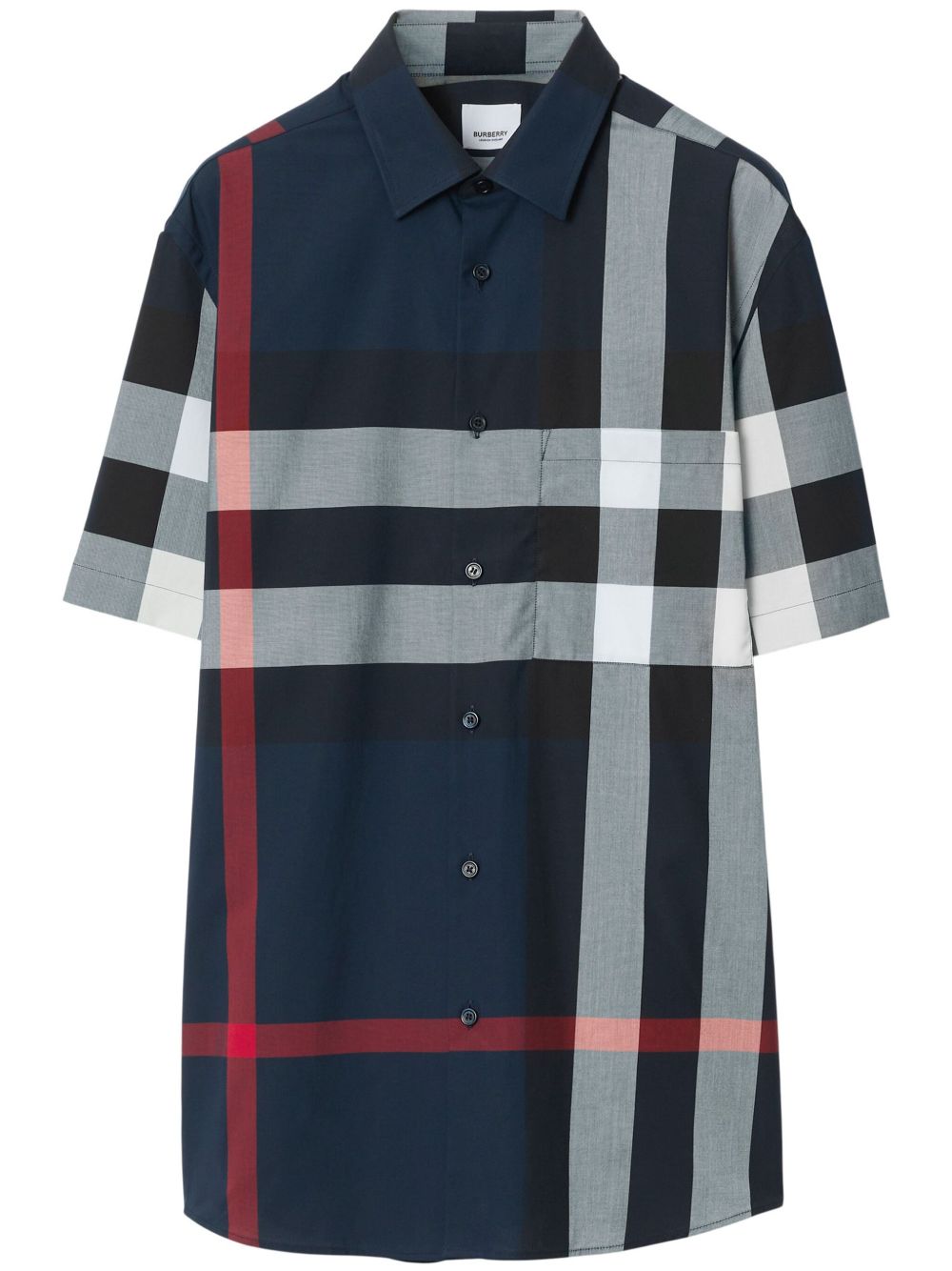 BURBERRY Embroidered Checked Poplin Shirt for Men