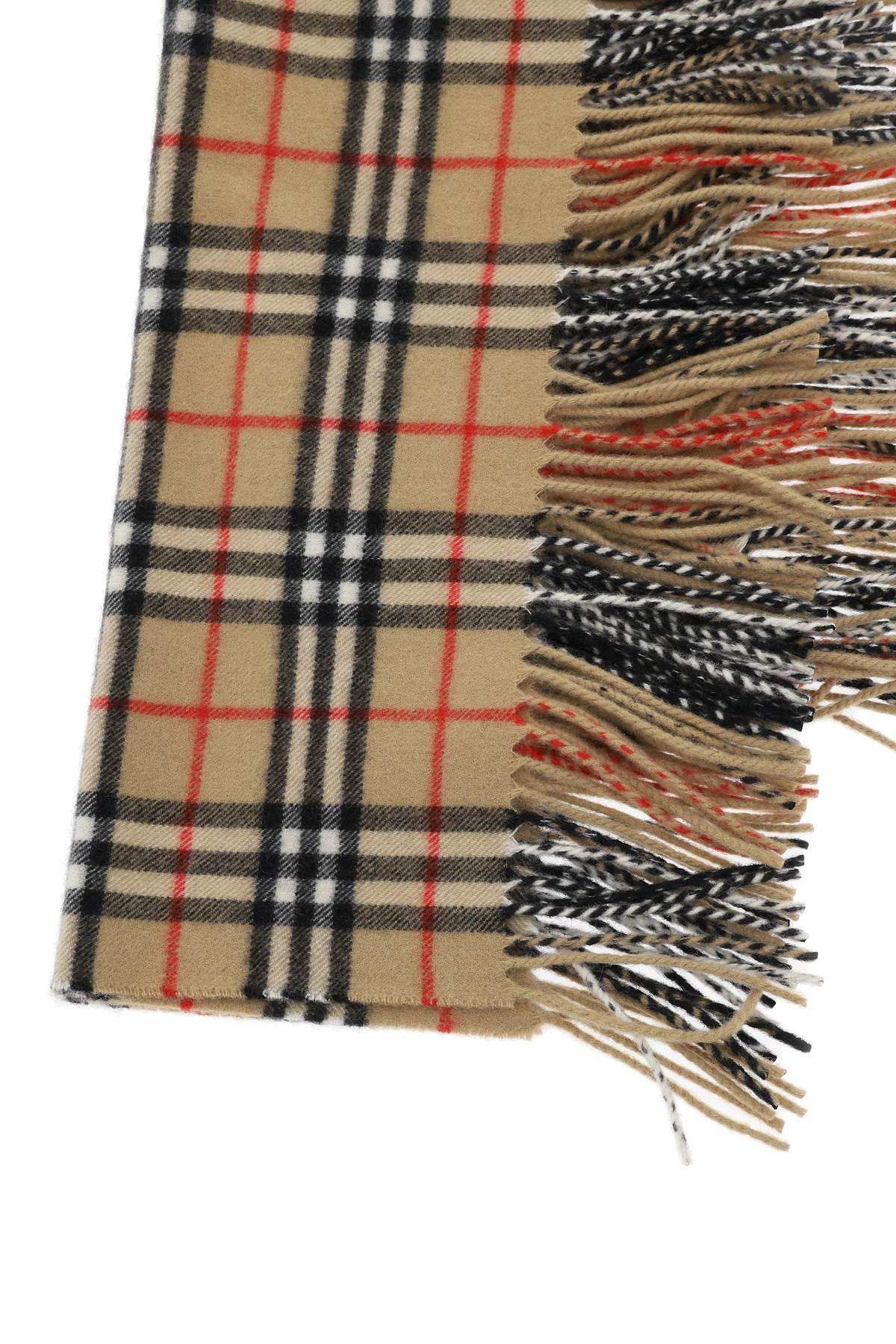 BURBERRY Checked Embroidered Cashmere Scarf