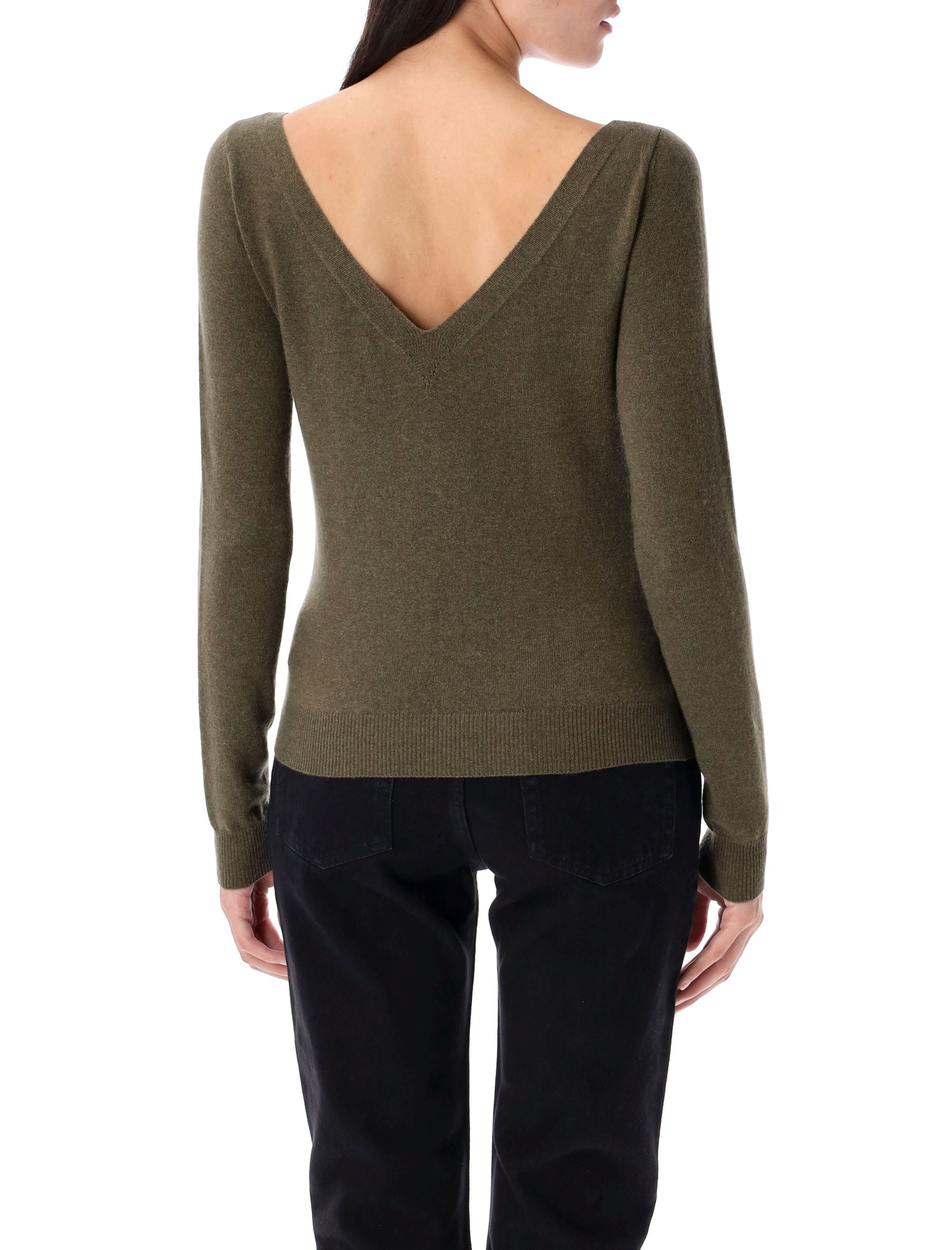 SAINT LAURENT V-Neck Cashmere Sweater - Size S