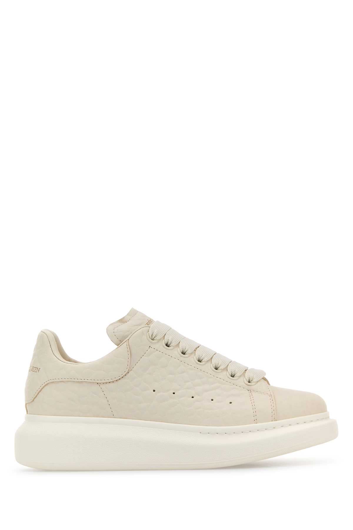 ALEXANDER MCQUEEN Ivory Leather Sneakers with Leather Heel