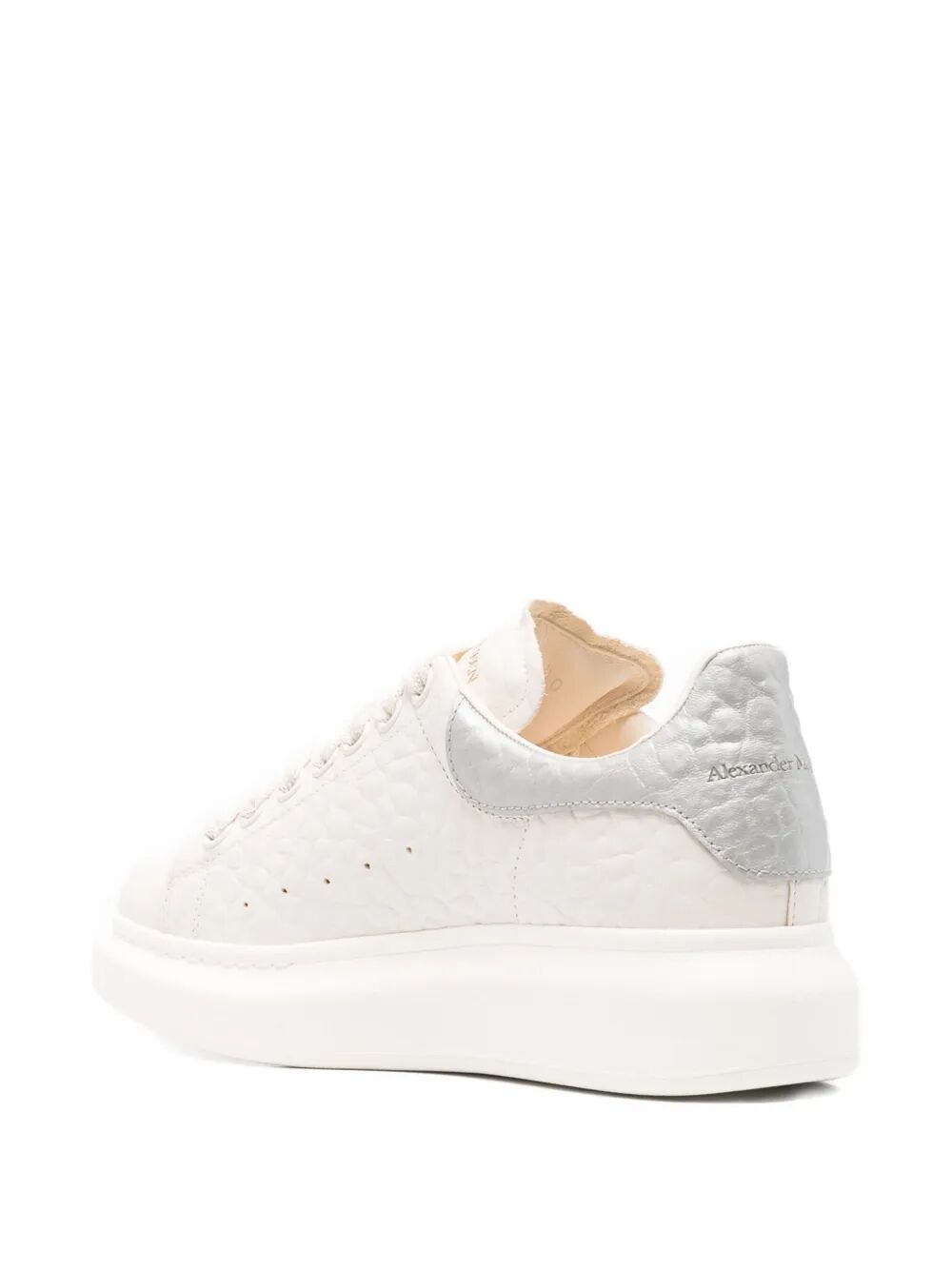 ALEXANDER MCQUEEN Oversized Sneakers with Textured Silver Heel Tab for Women