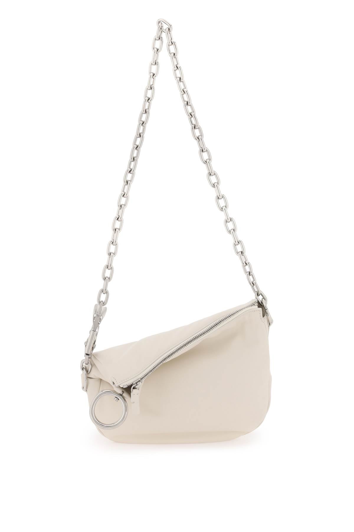 BURBERRY Mini Leather Shoulder Handbag with Chain-Link Strap