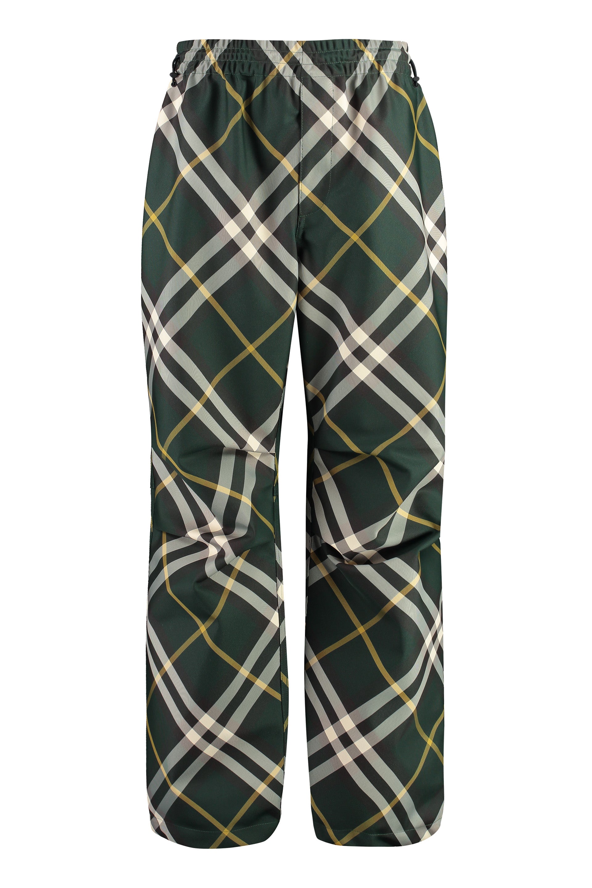 BURBERRY Technical Fabric Pants with Check Motif