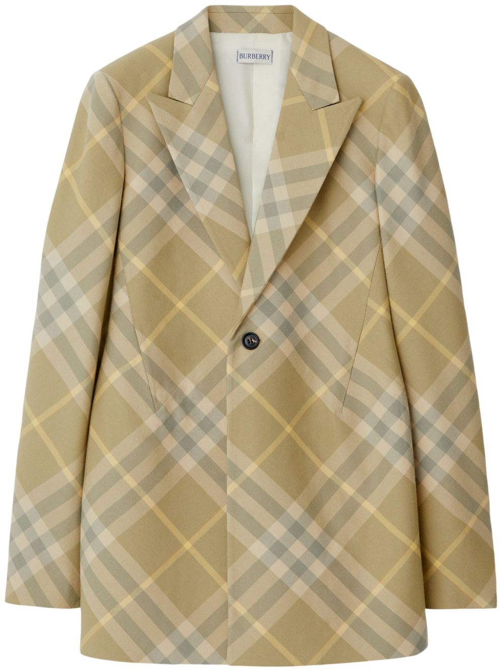BURBERRY Women's Tailored Plaid Check Wool Blazer Jacket