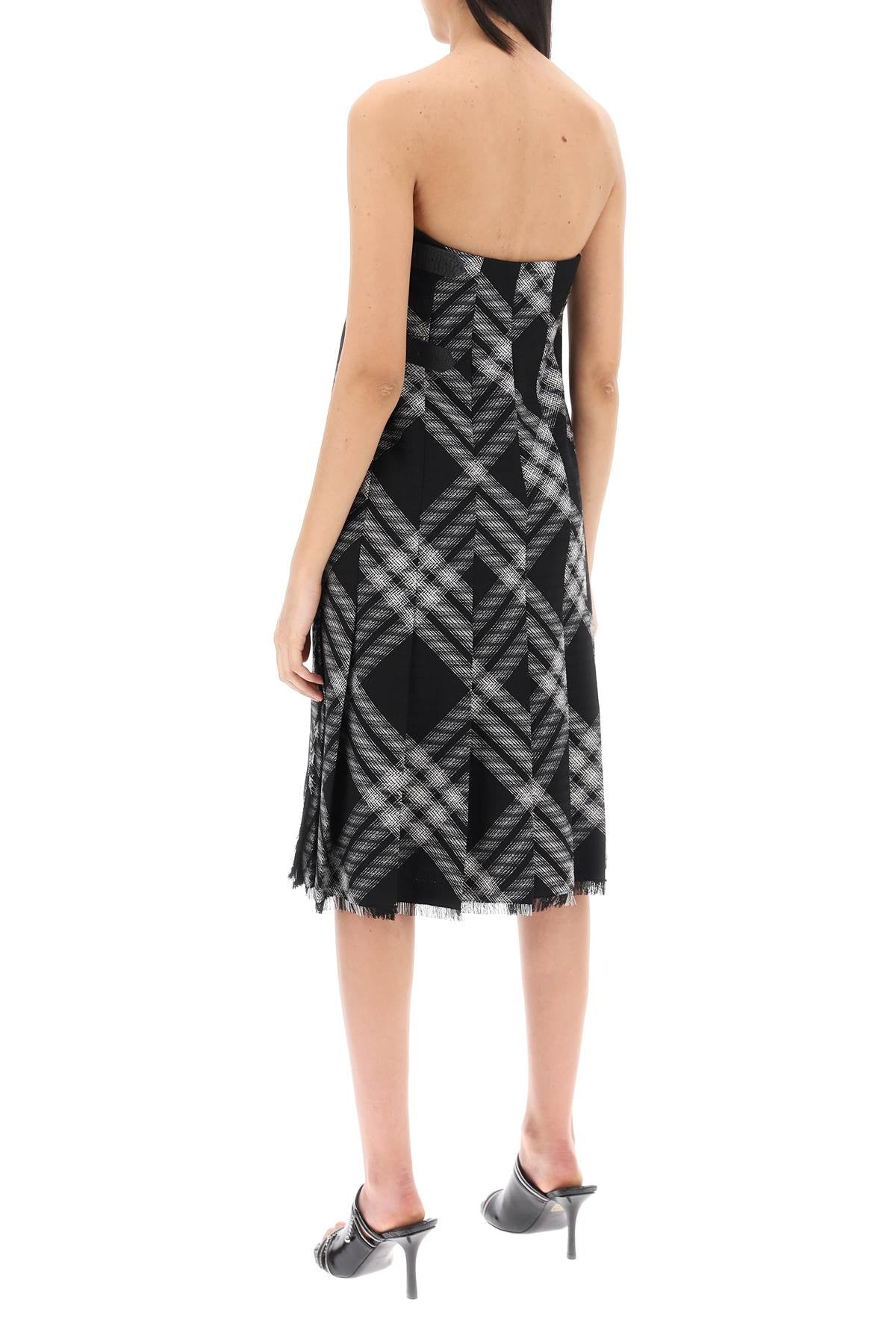 BURBERRY Checked Embroidered Wool Mini Dress for Women