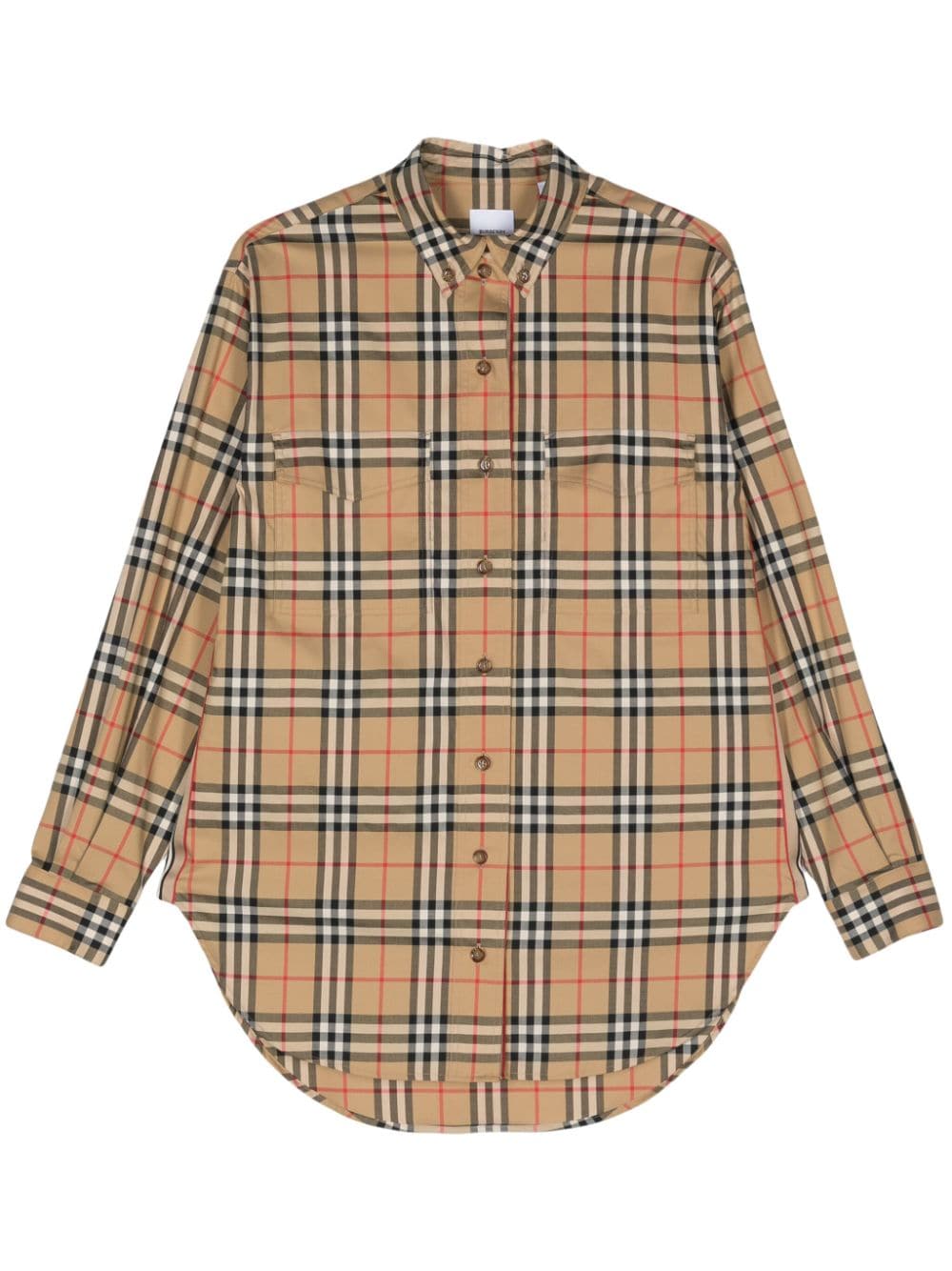 BURBERRY Vintage Check Cotton Button-Up Shirt for Women