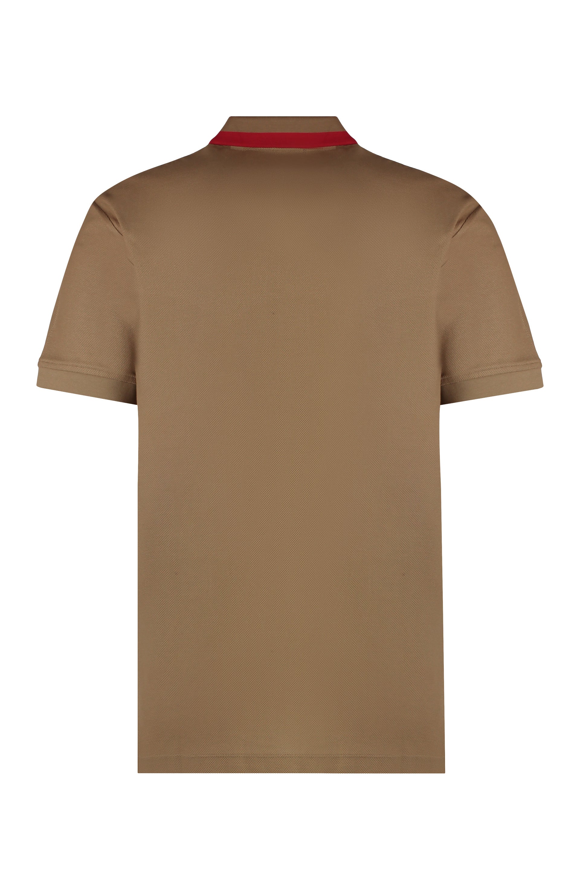 BURBERRY Cotton-Piqué Polo Shirt with Side Slits