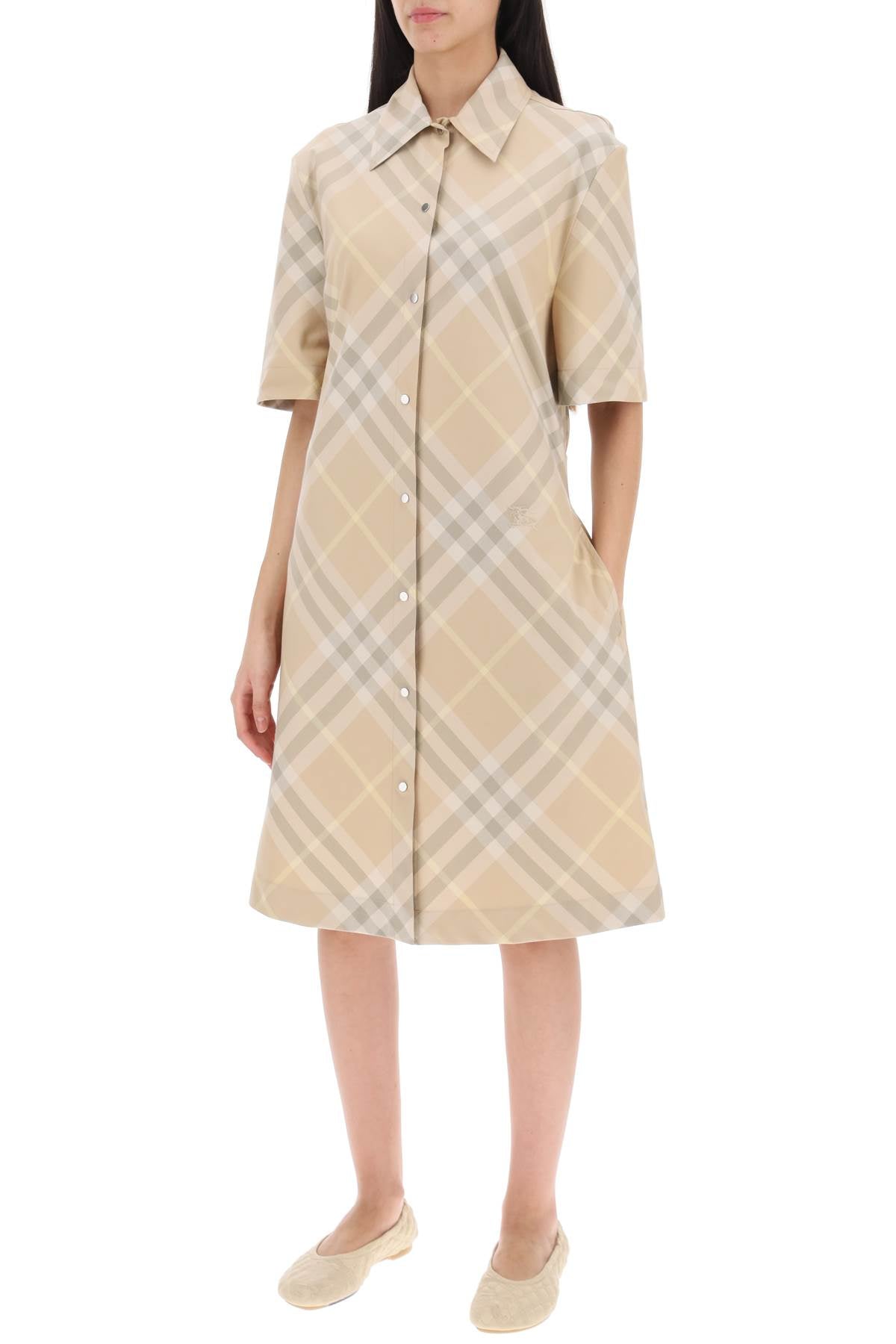 BURBERRY Checked Cotton Shirt Dress for Women - Summer Edition