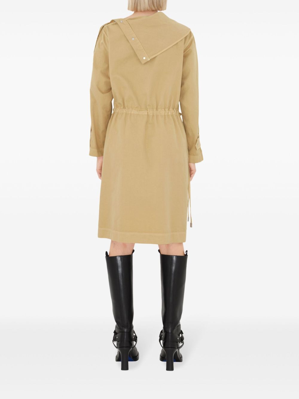 BURBERRY Oversized Wool-Silk Dress with Drawstring Waist - SS24
