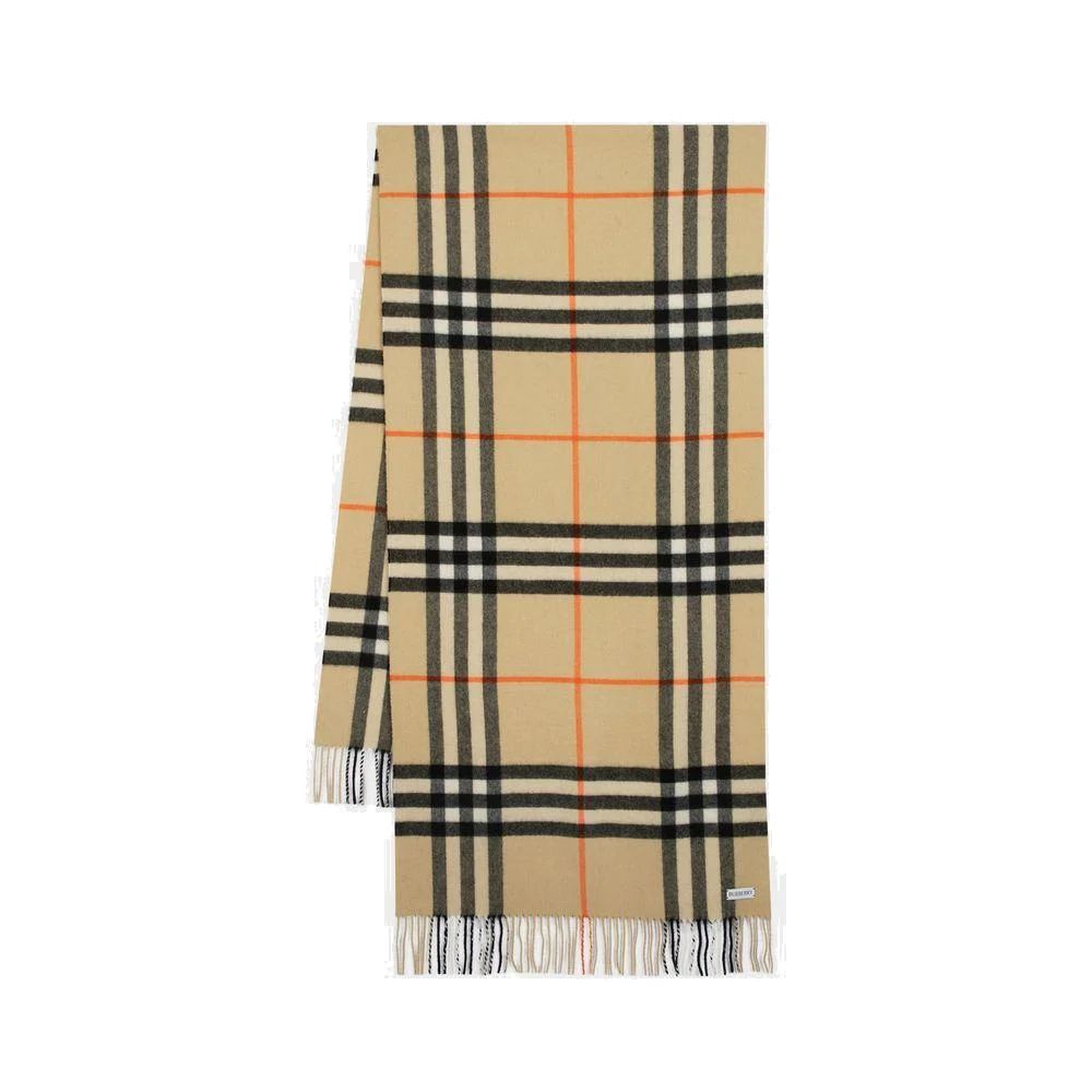 BURBERRY Washed Giant Check Cashmere Scarf for Women