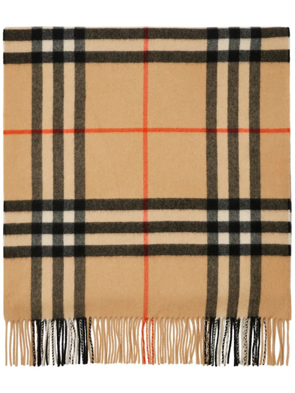 BURBERRY Washed Giant Check Cashmere Scarf for Women