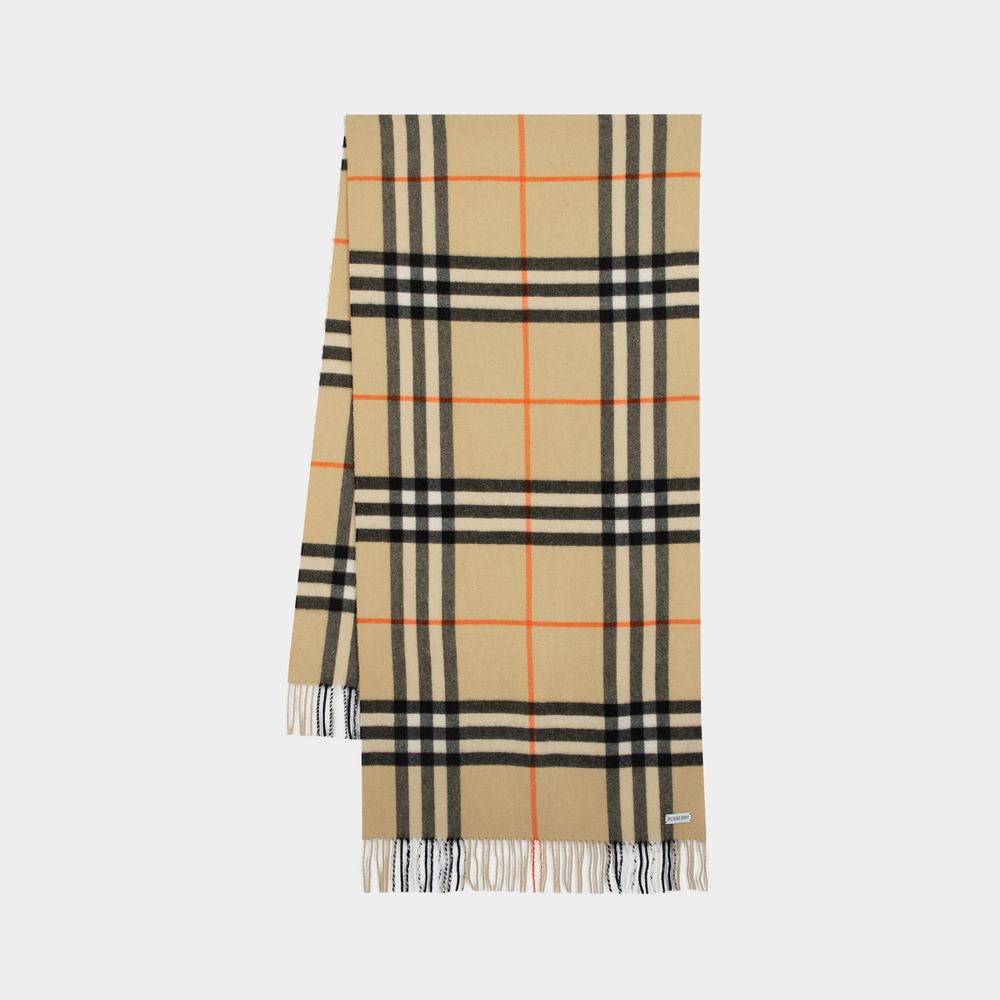 BURBERRY Giant Check Cashmere Scarf