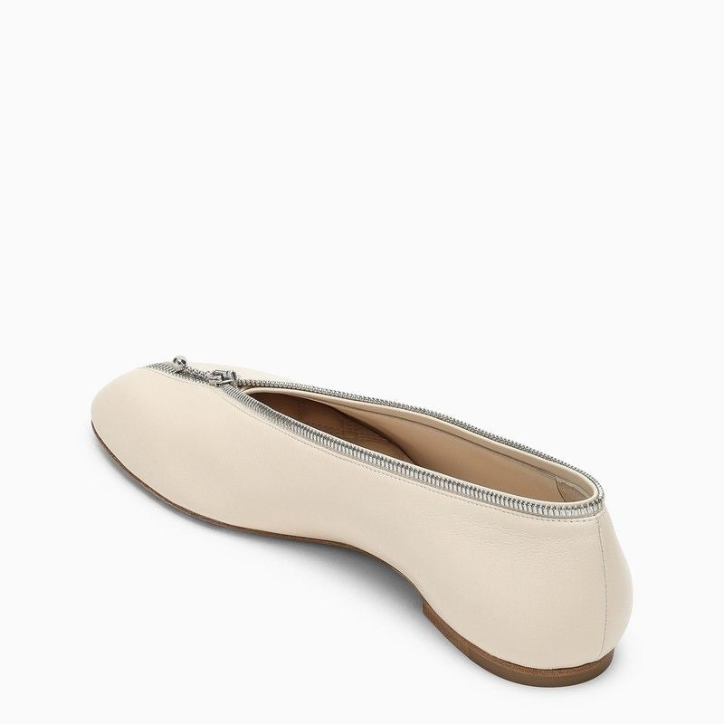 BURBERRY Calfskin Ballerina with Zipped Upper