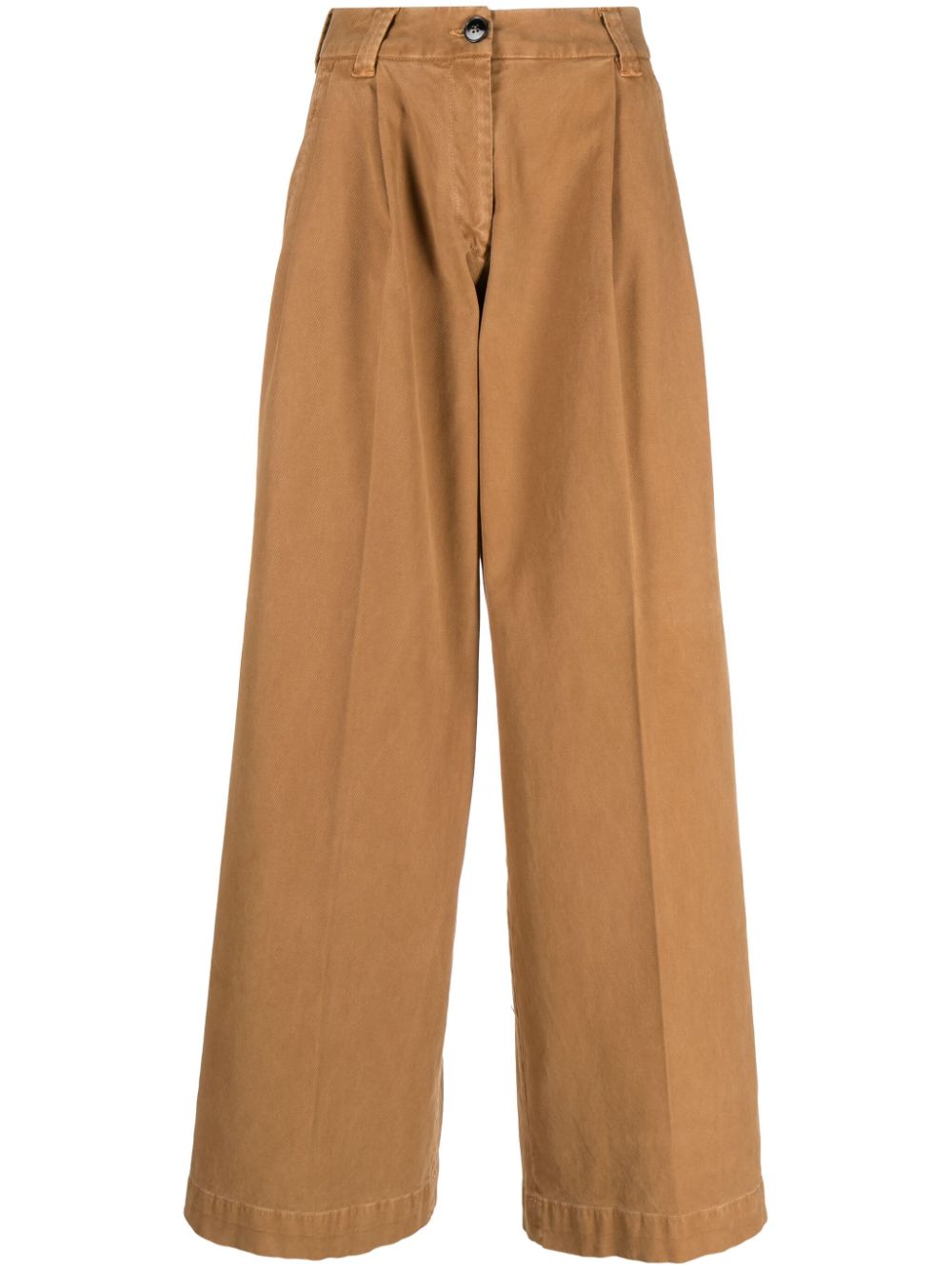 GABRIELE PASINI Women's High-Waisted Wide Leg Cotton Trousers