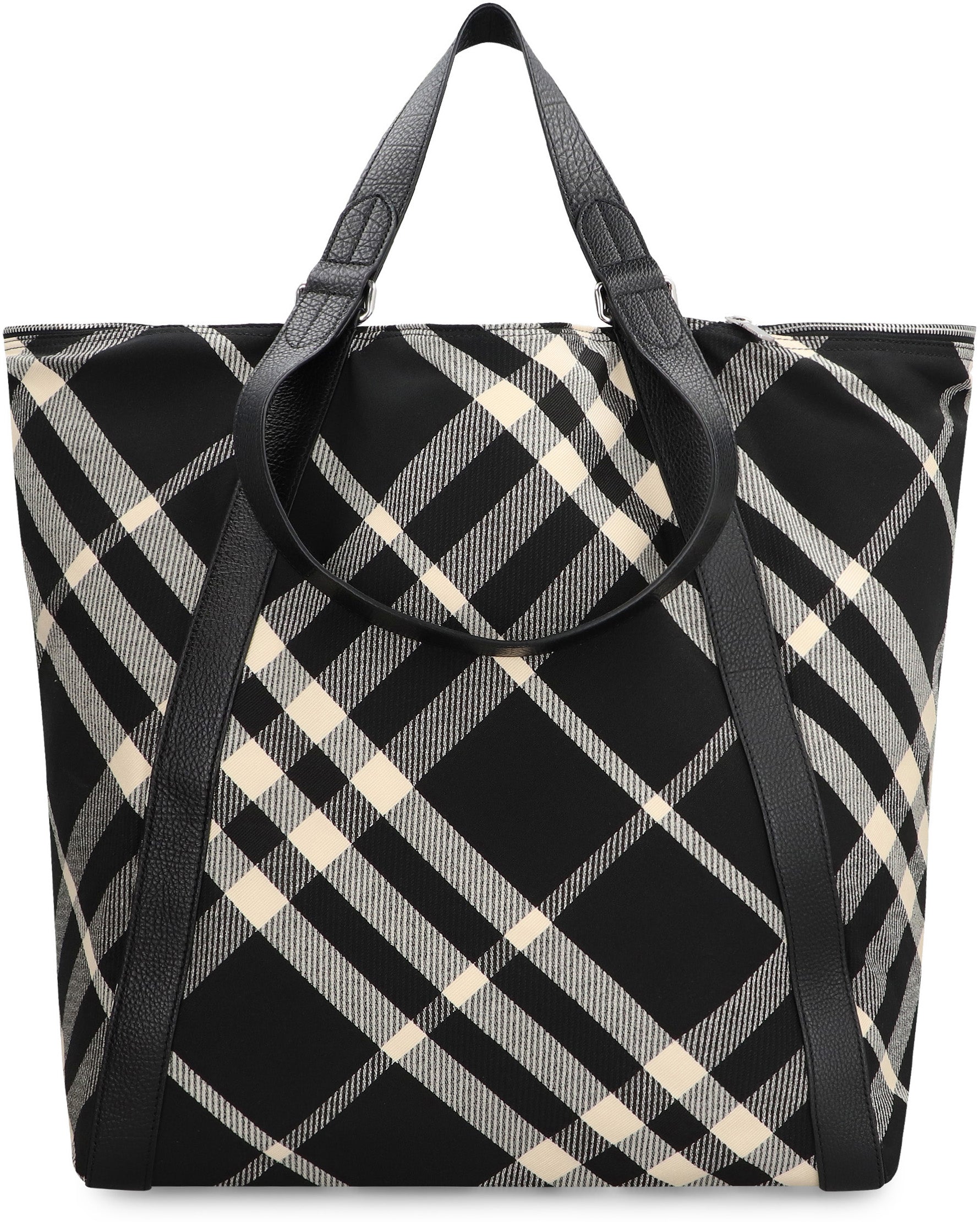 BURBERRY Tartan Motif Fabric Tote Handbag - 37cm x 43cm x 24cm