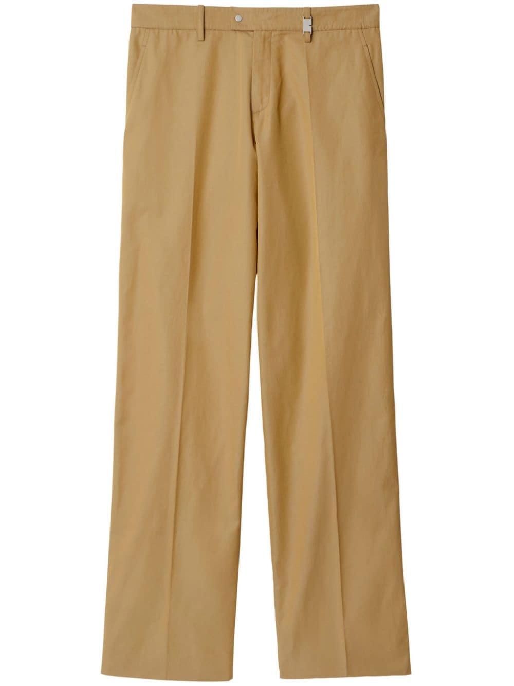 BURBERRY Cotton Trousers with Concealed Fastening
