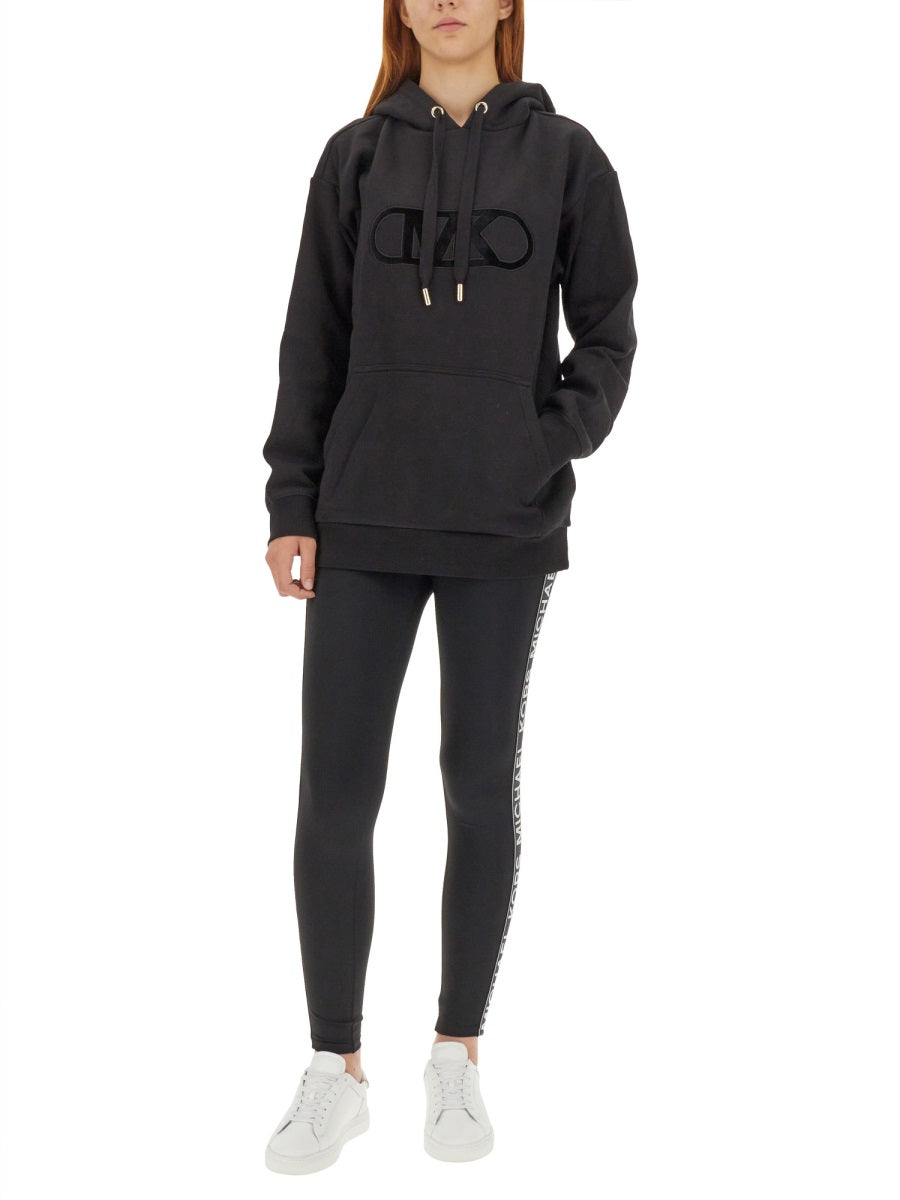 MICHAEL BY MICHAEL KORS Oversized Flocked Logo Sweatshirt