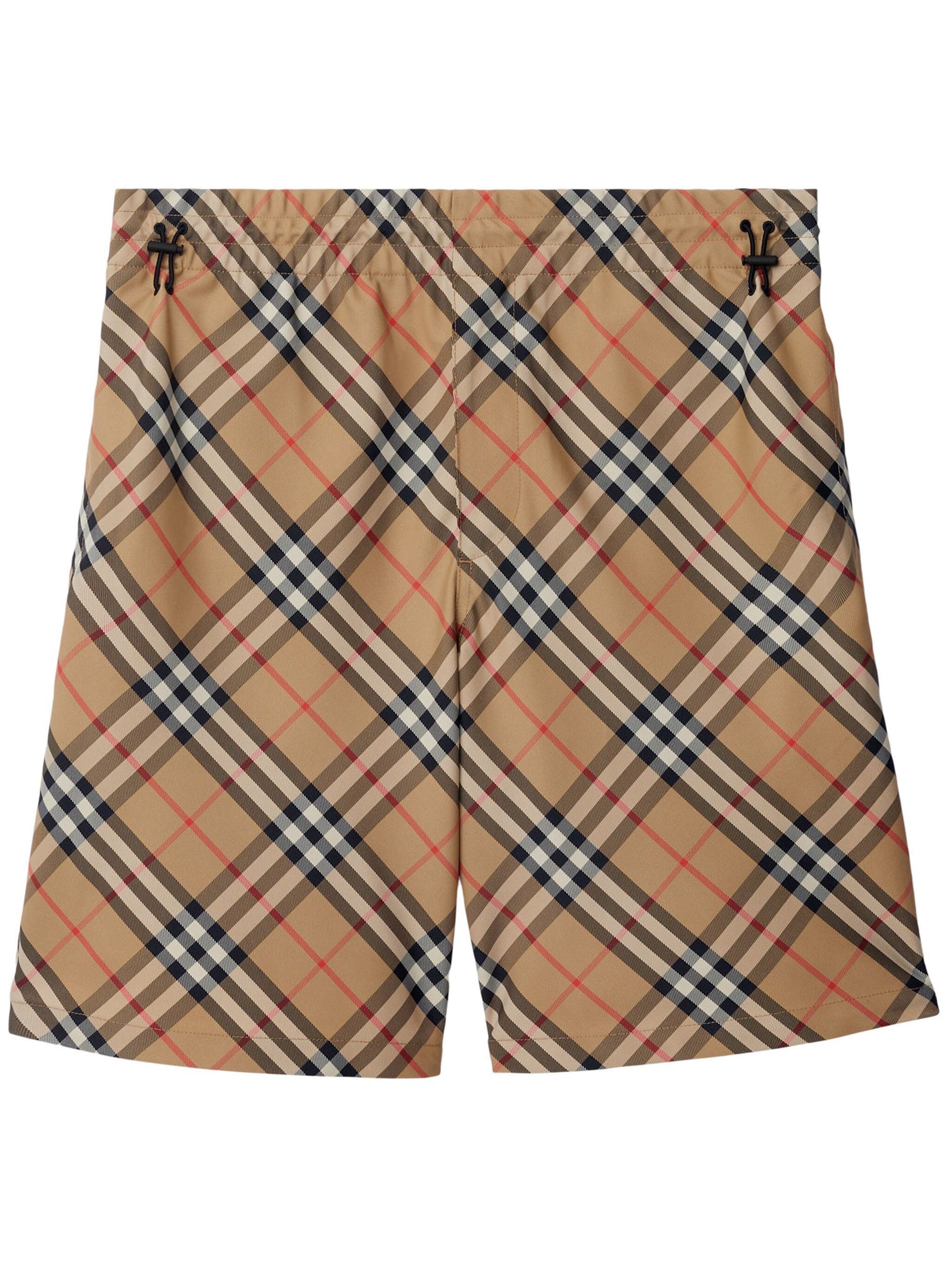 BURBERRY Men's Check Polyester Mini Shorts