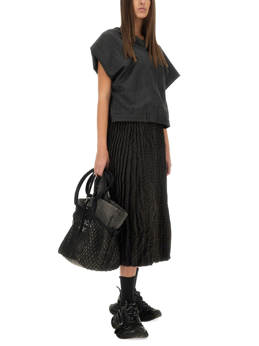 BALENCIAGA Pleated Wool Skirt (Size 40 IT)