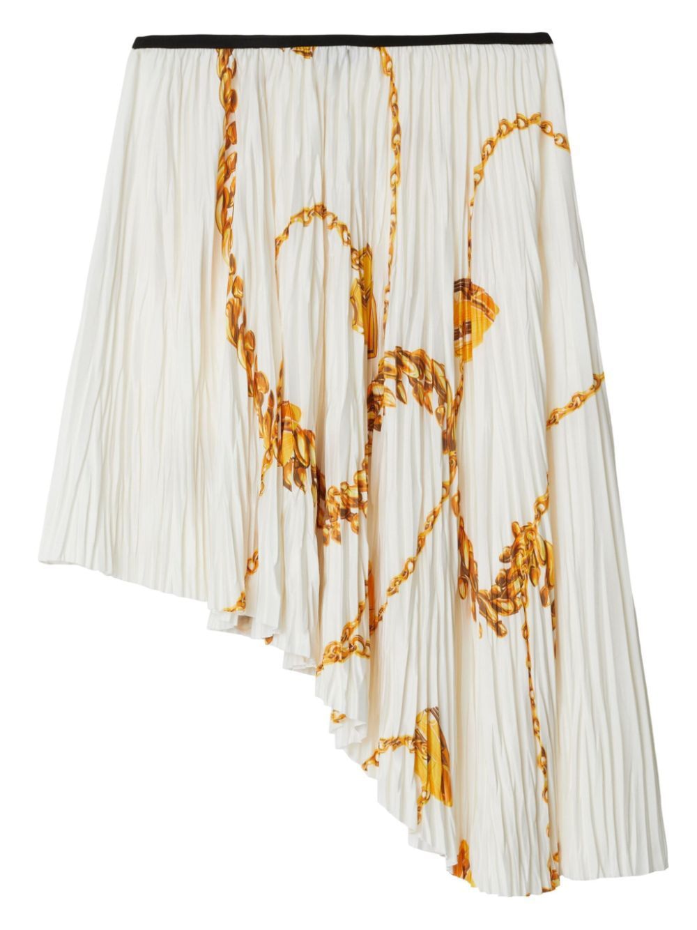 BURBERRY Asymmetrical Pleated Mini Skirt