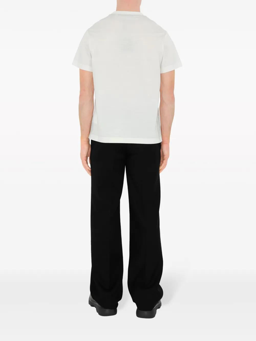 BURBERRY Cotton T-Shirt with EKD Embroidery for Men