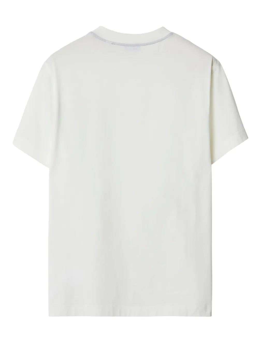 BURBERRY Cotton T-Shirt with EKD Embroidery for Men