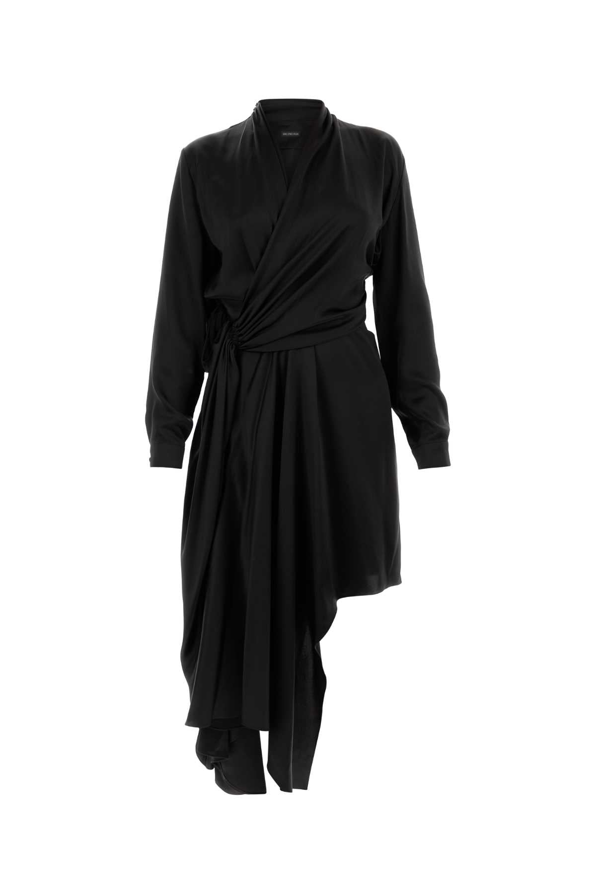 BALENCIAGA Asymmetrical Midi Draped Dress