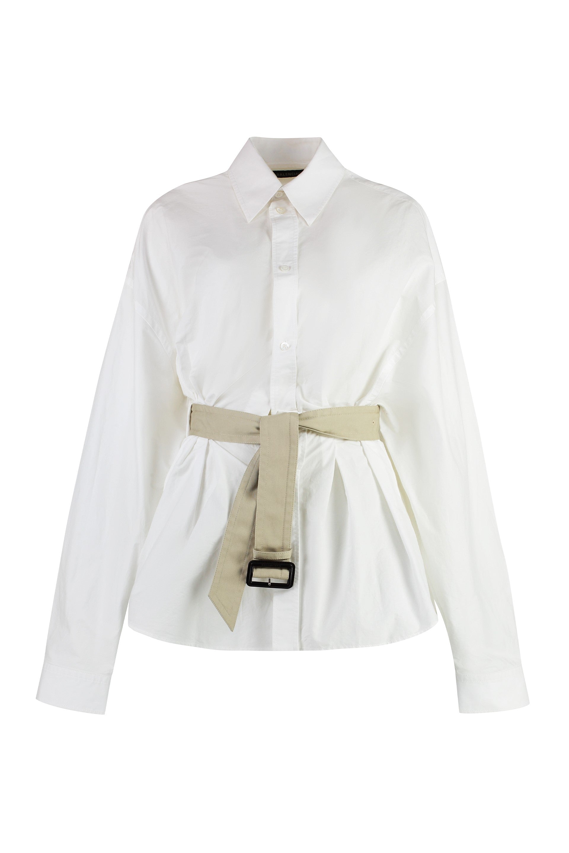 BALENCIAGA Cotton Shirt with Coordinated Waist Belt - Size 0 to 5