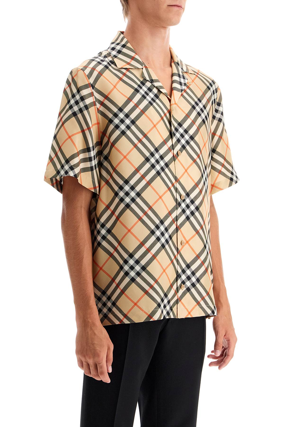 BURBERRY Checked Silk Shirt for Men - SS25 Collection