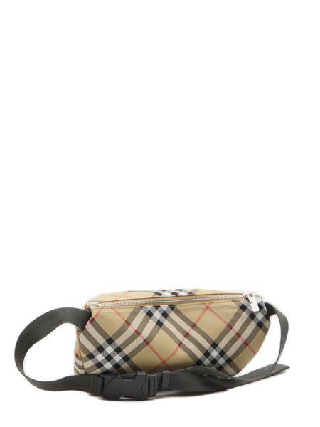 BURBERRY Mini Embroidered Check Fabric Belt Handbag