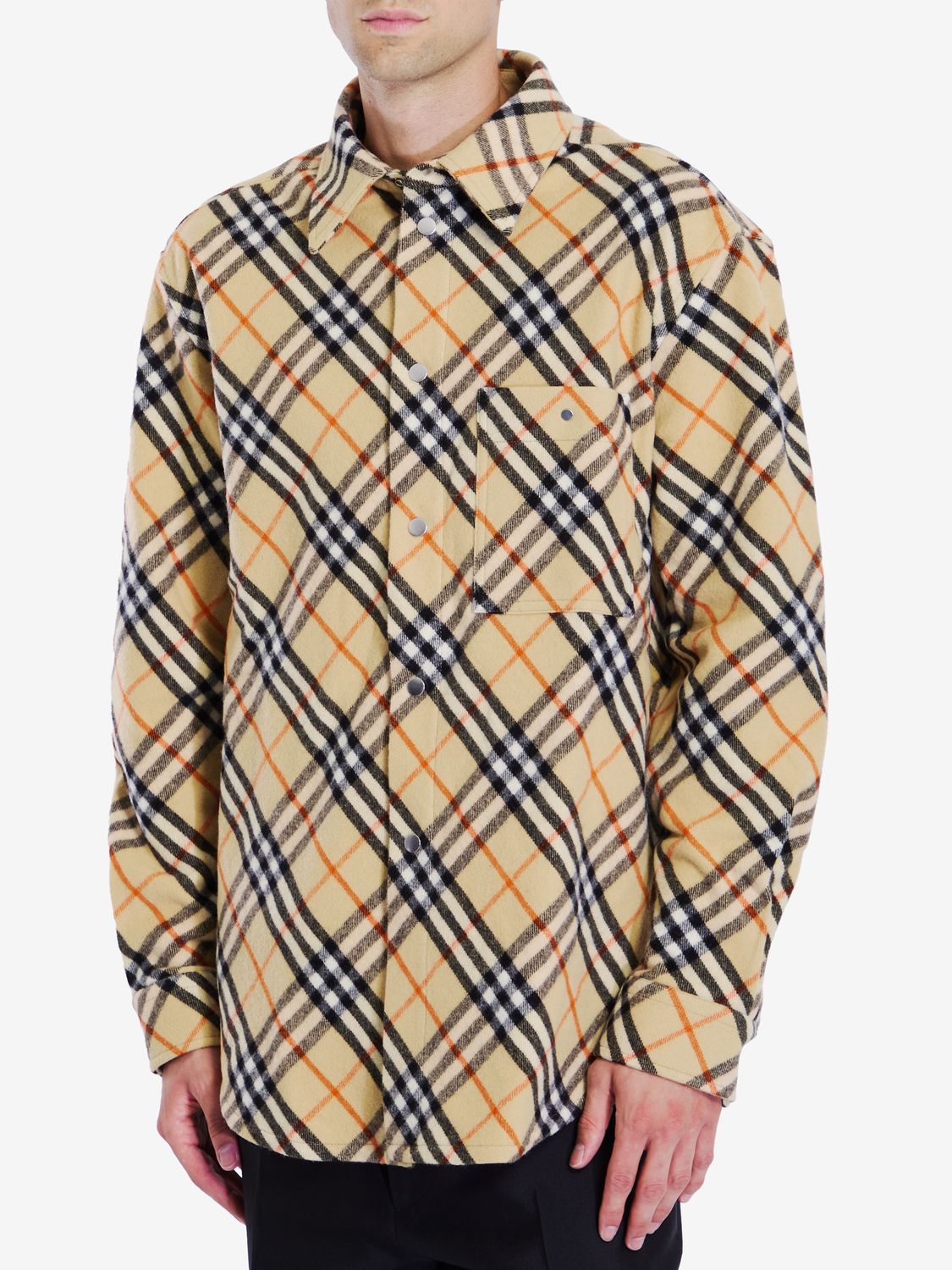 BURBERRY Embroidered Flannel Shirt for Men