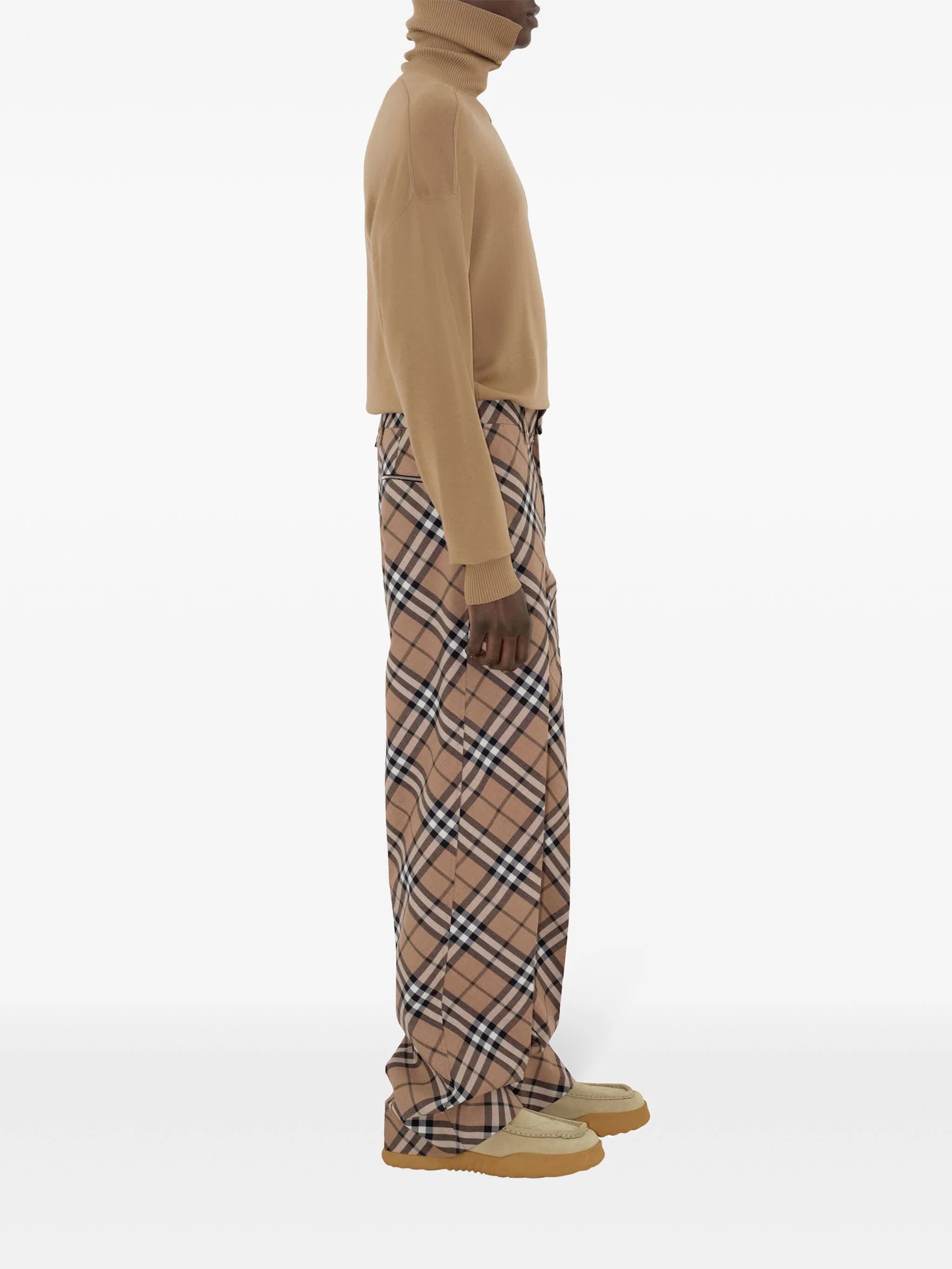 BURBERRY Tailored Checkered Design Trousers for Men