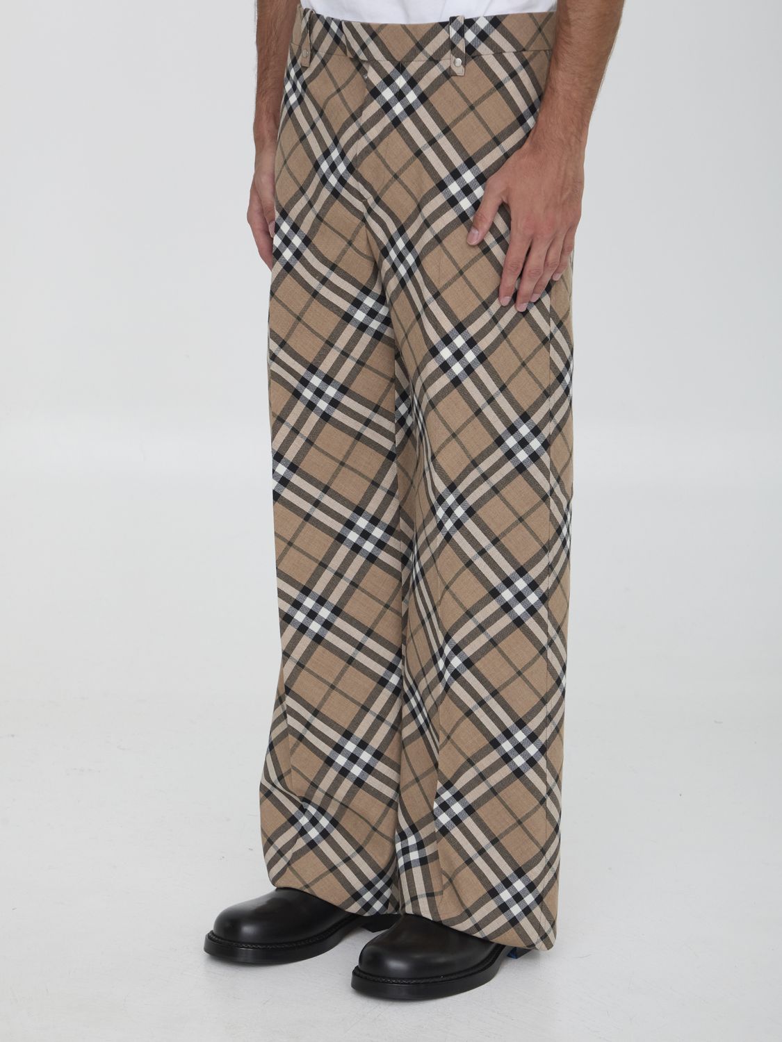 BURBERRY Checked Embroidered Polyester Blend Pants - Sizes Available