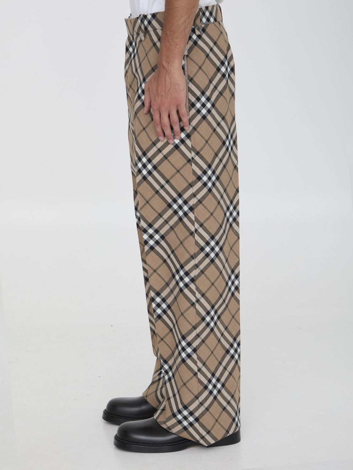BURBERRY Checked Embroidered Polyester Blend Pants - Sizes Available