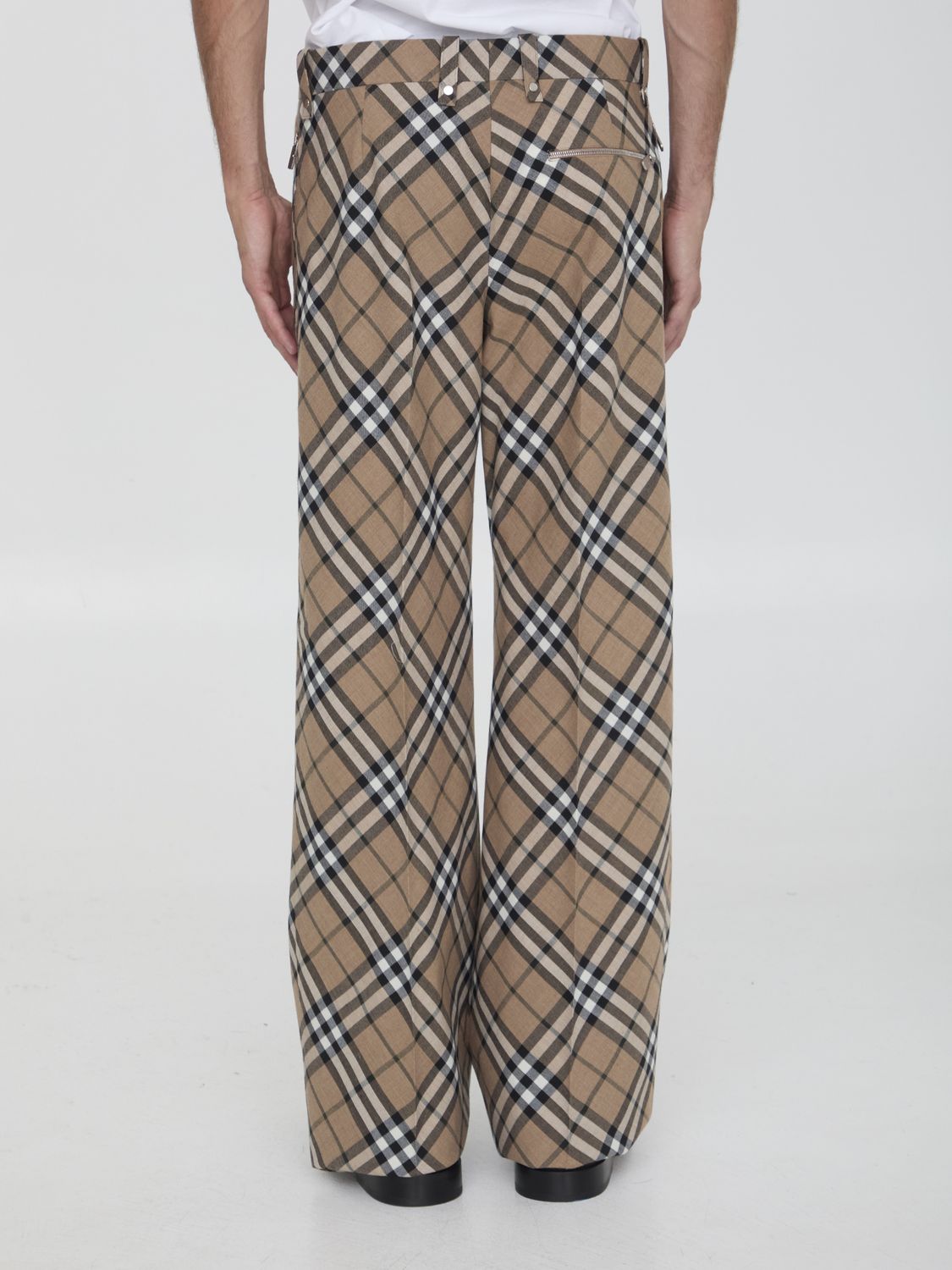 BURBERRY Checked Embroidered Polyester Blend Pants - Sizes Available