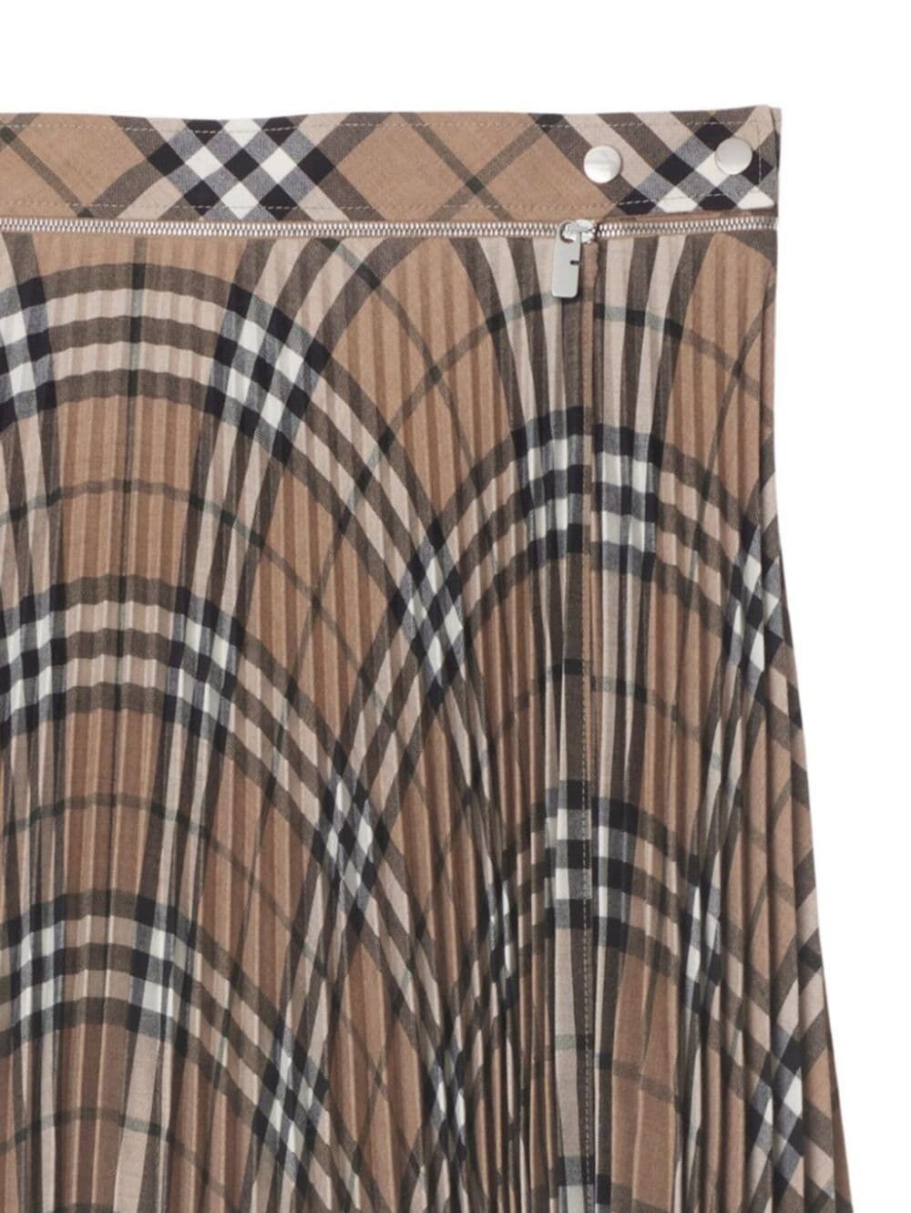 BURBERRY Pleated Check Mini Skirt