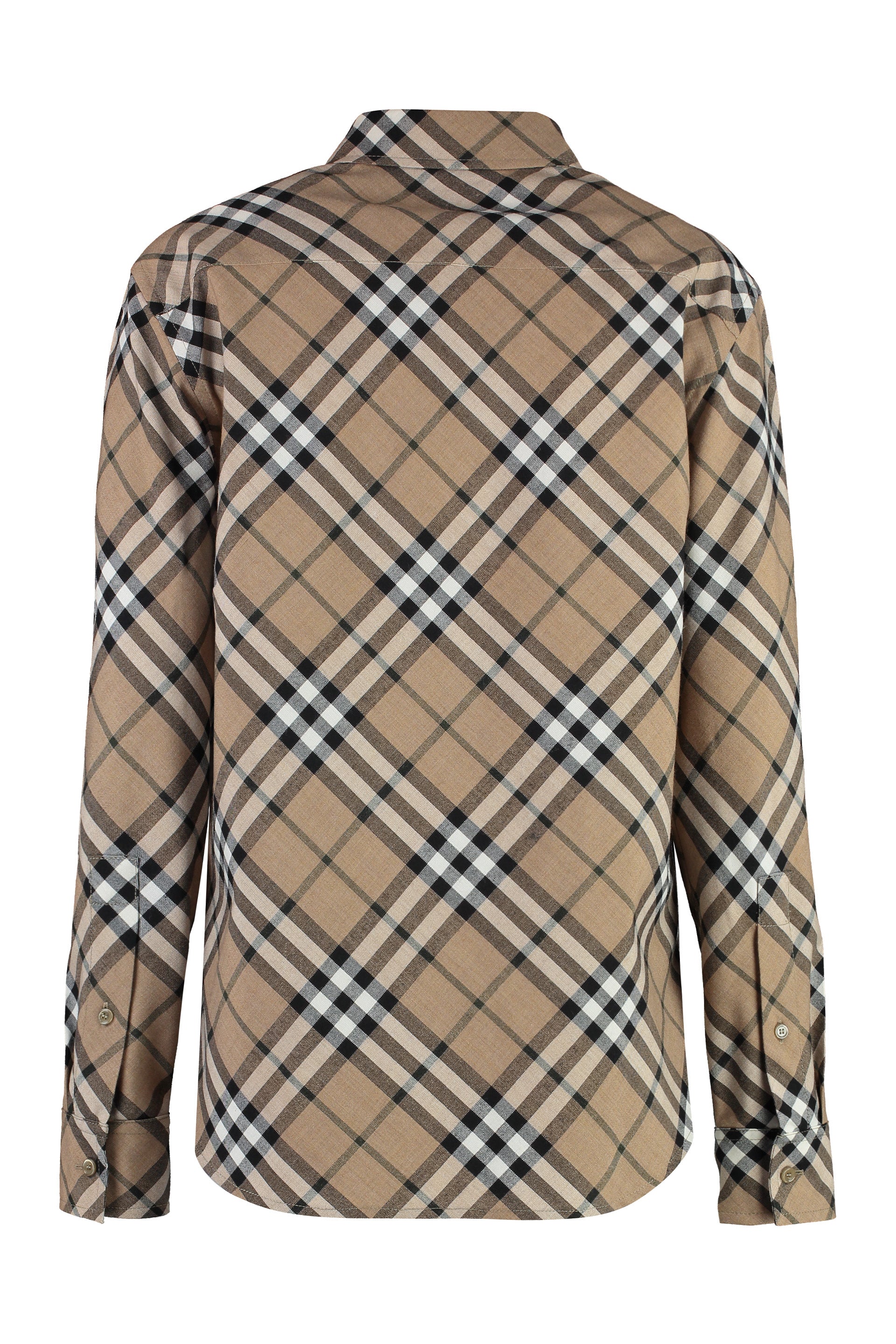 BURBERRY Classic Check Pattern Wool Blend Shirt