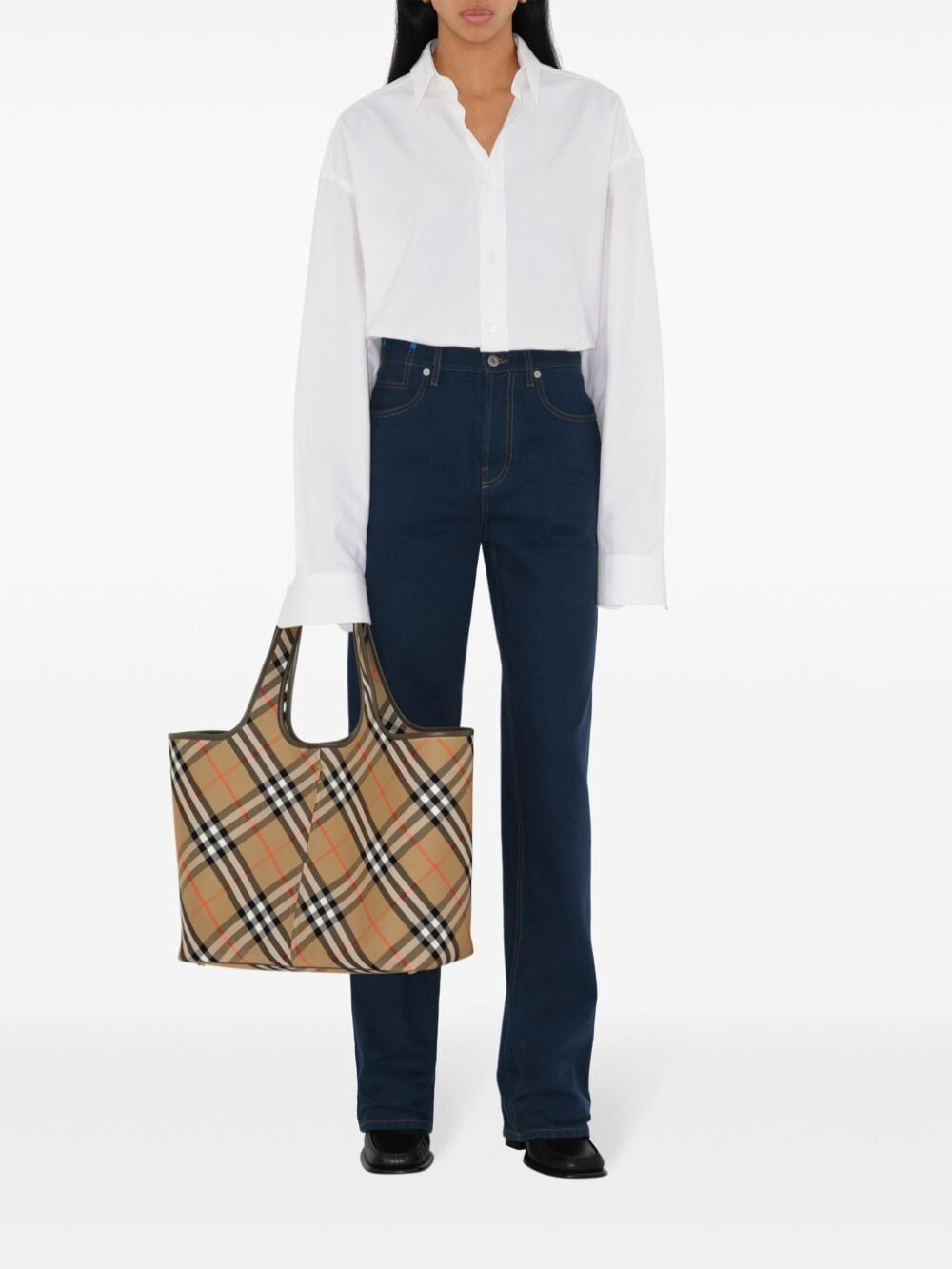 BURBERRY Medium Check Tote Handbag