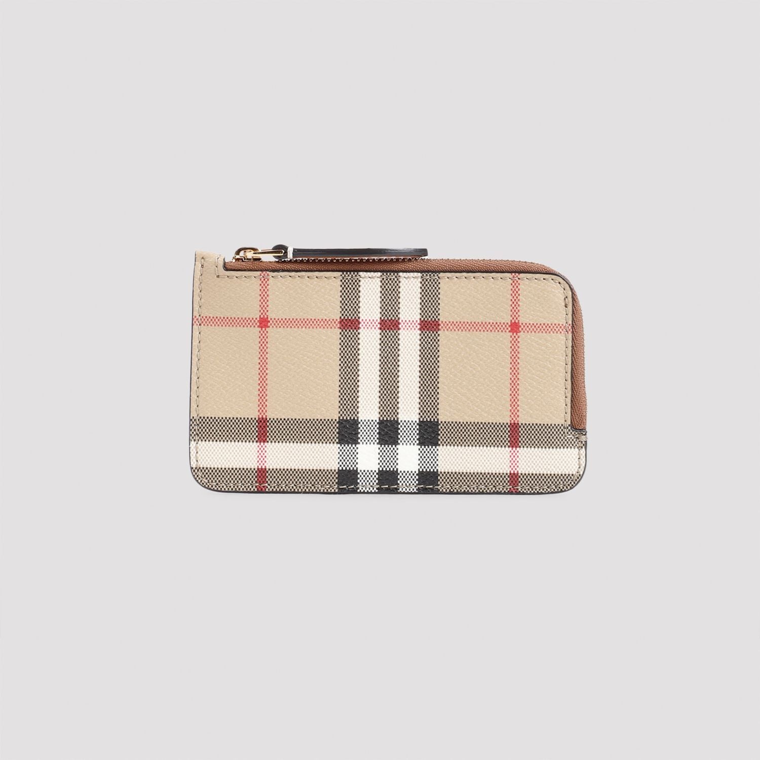 BURBERRY Checked Mini E-Canvas Card Holder